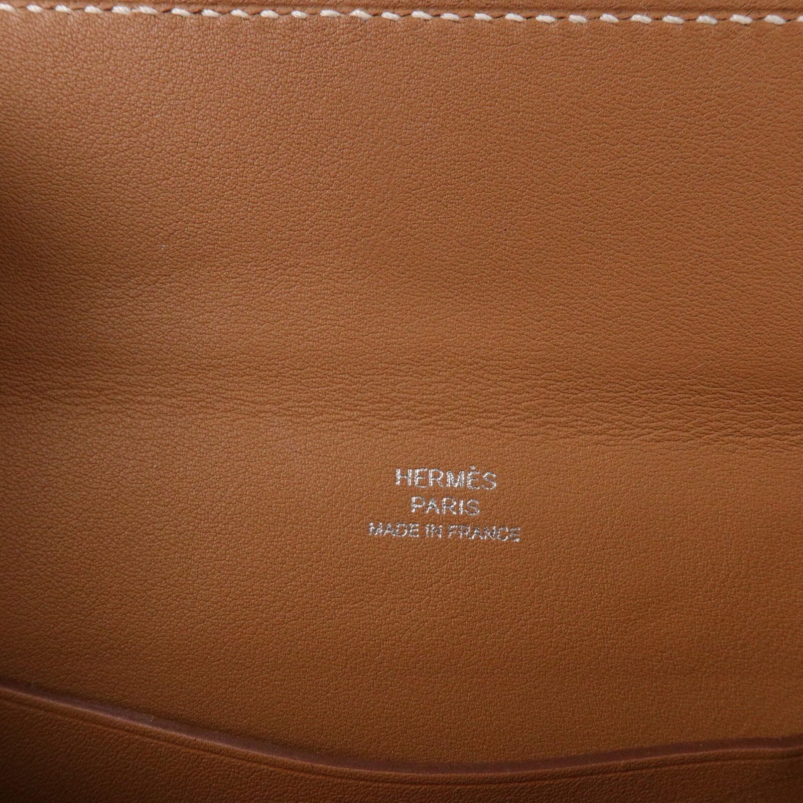 HERMES Barenia皮革Videpohes肩背袋Fauve
