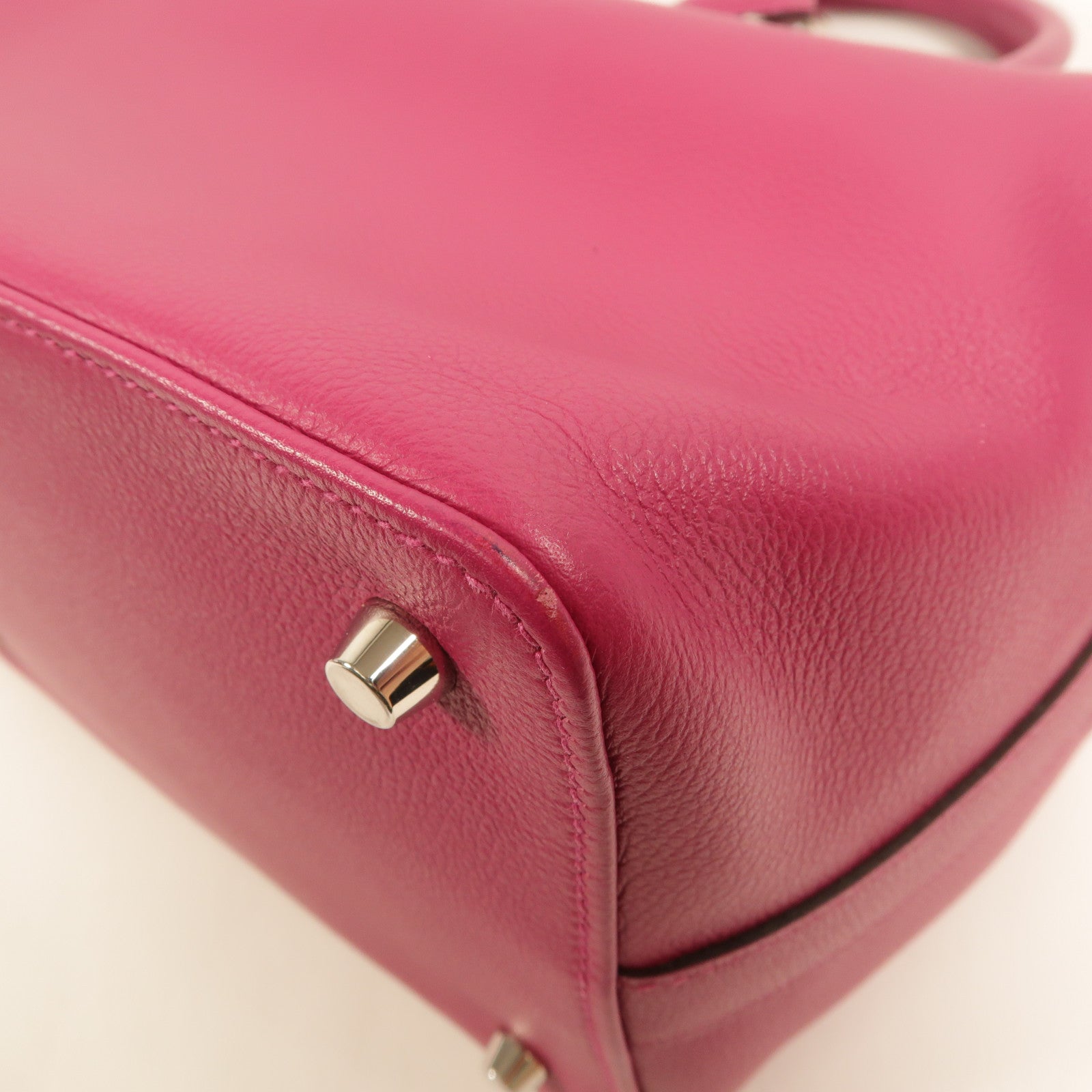 HERMES Evercolor皮革Toolbox 20手挽肩背兩用袋Rose Pourpre