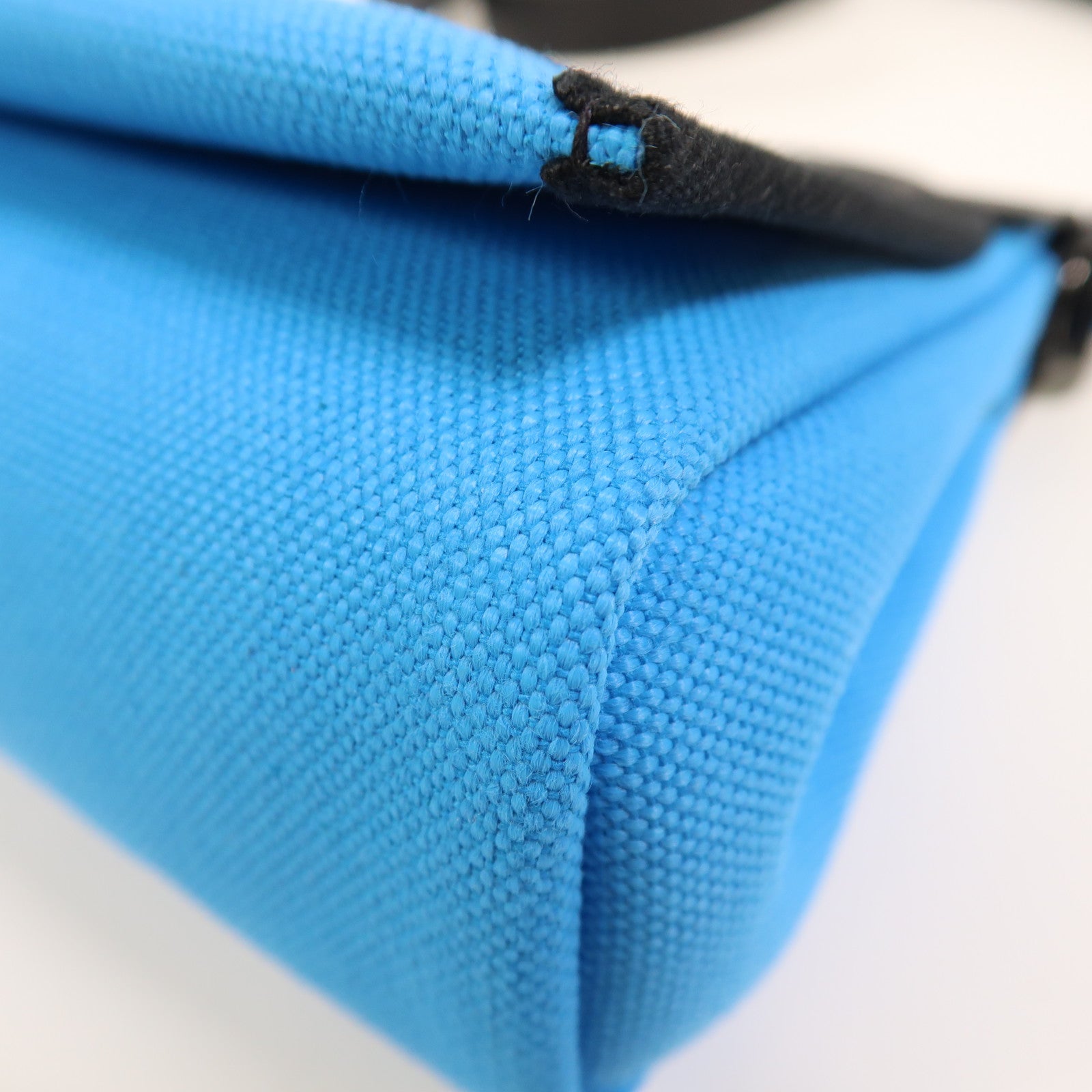 HERMES 帆布Herbag Zip 20銀扣肩背袋Bleu Riviera/Noir