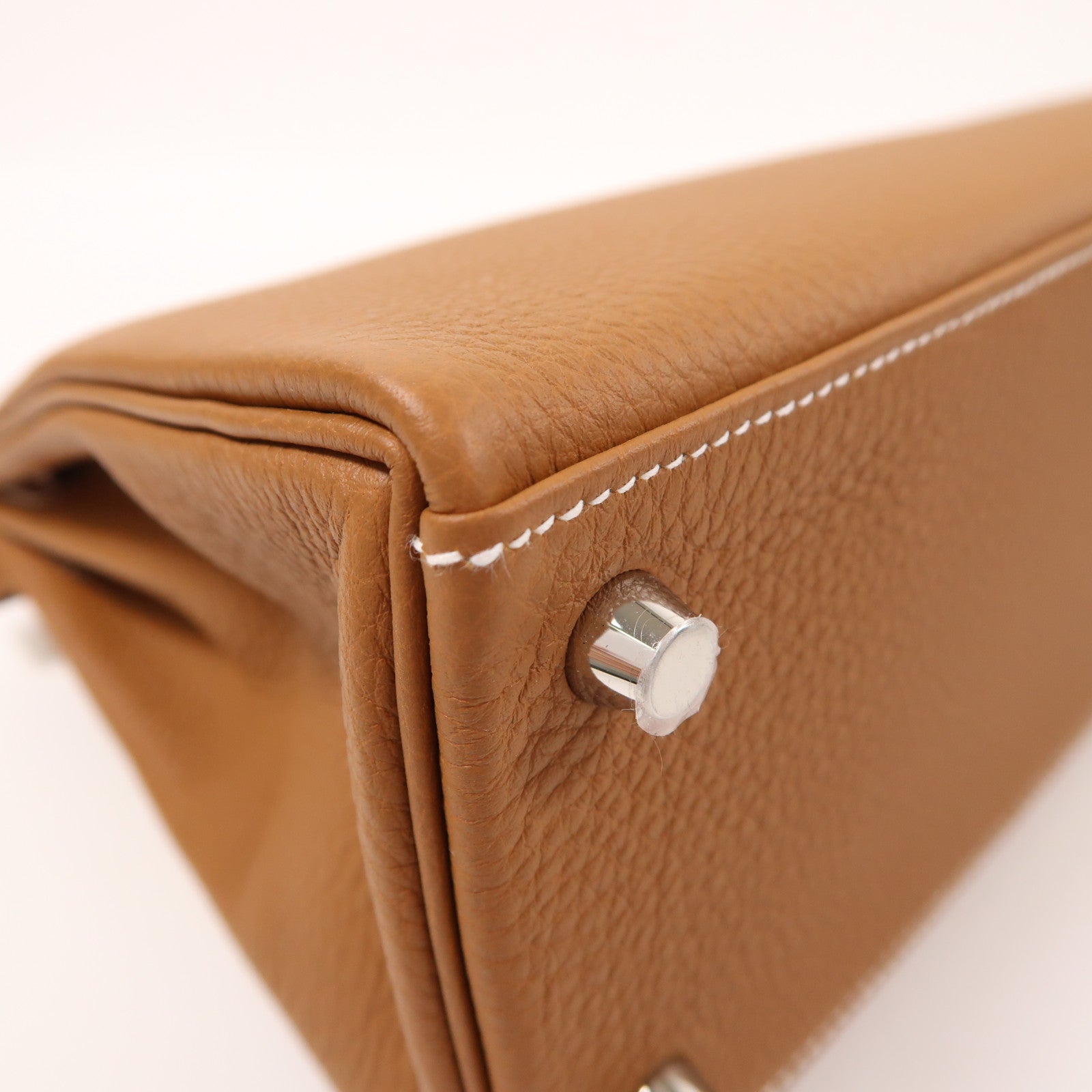 HERMES Clemence皮革Kelly 25銀扣手挽肩背兩用袋