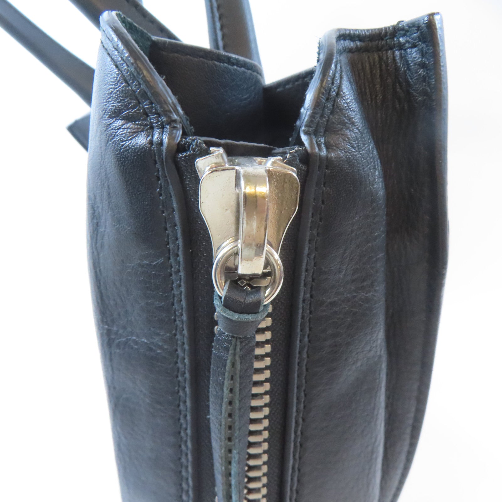 BALENCIAGA 【激減優惠】牛皮皮革Tote Bag銀扣手挽袋黑色