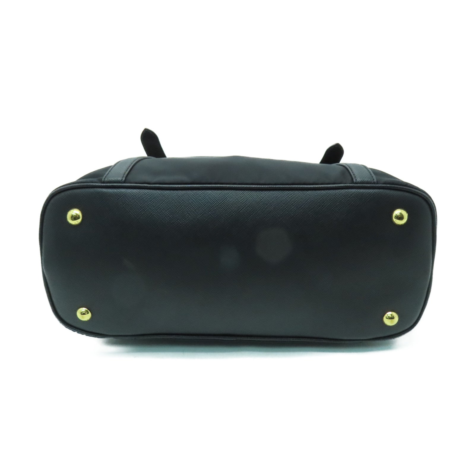 PRADA 【激減優惠】尼龍/Saffiano皮革Shoulder Bag金扣肩背袋黑色