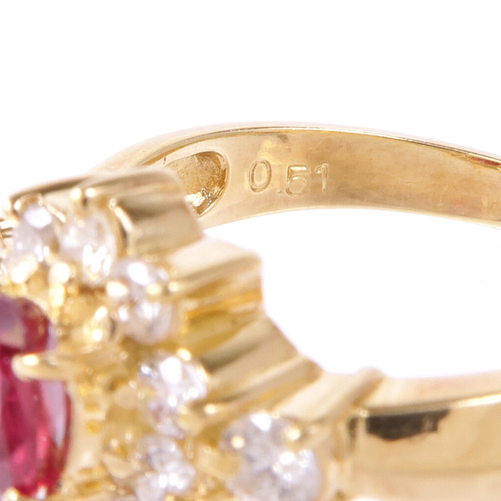 JEWELRY 18K黃金Spinel Diamond Ring尖晶石/鑽石戒指US#6.5