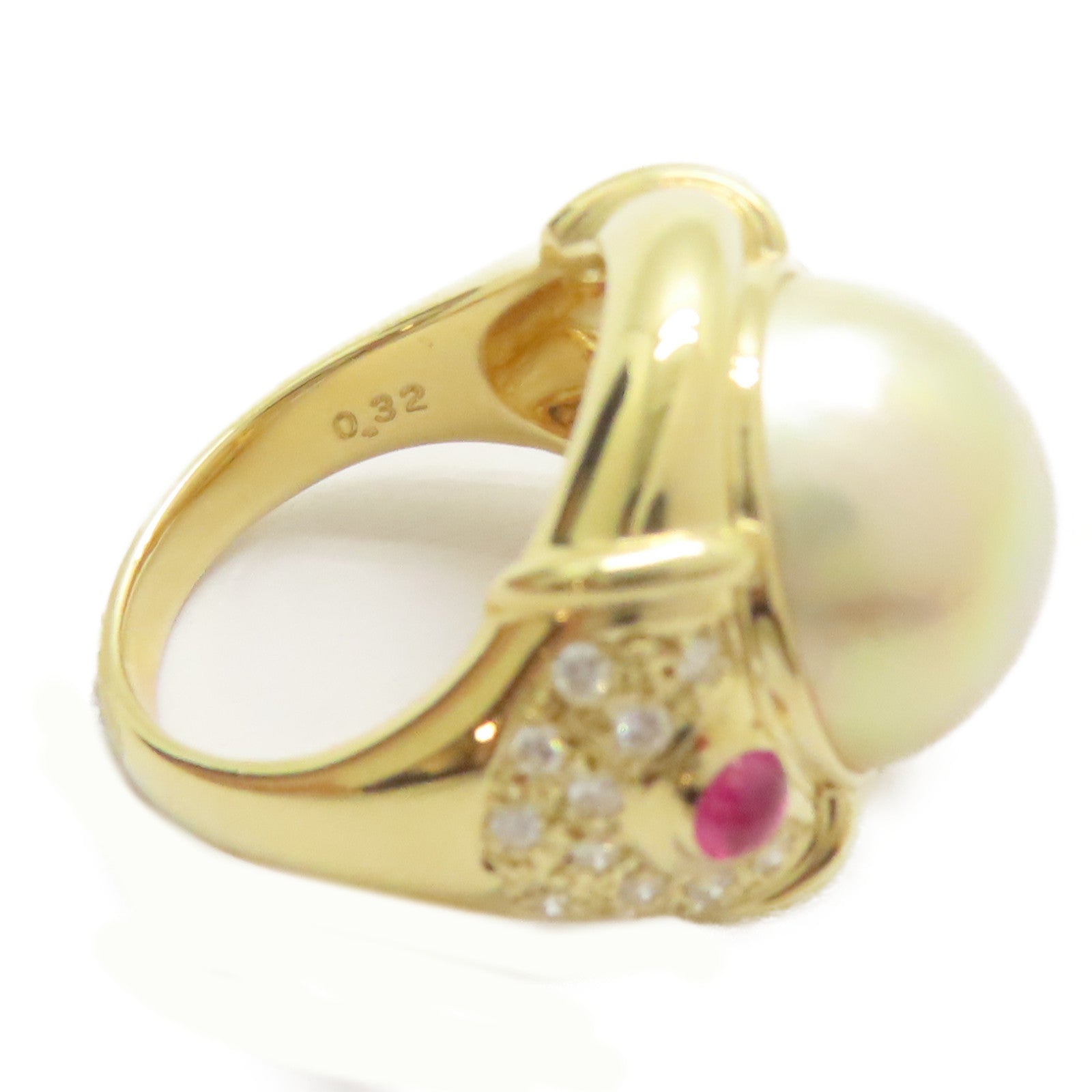 TASAKI 18K黃金/Pearl Ring 13mm珍珠戒指US#5.75