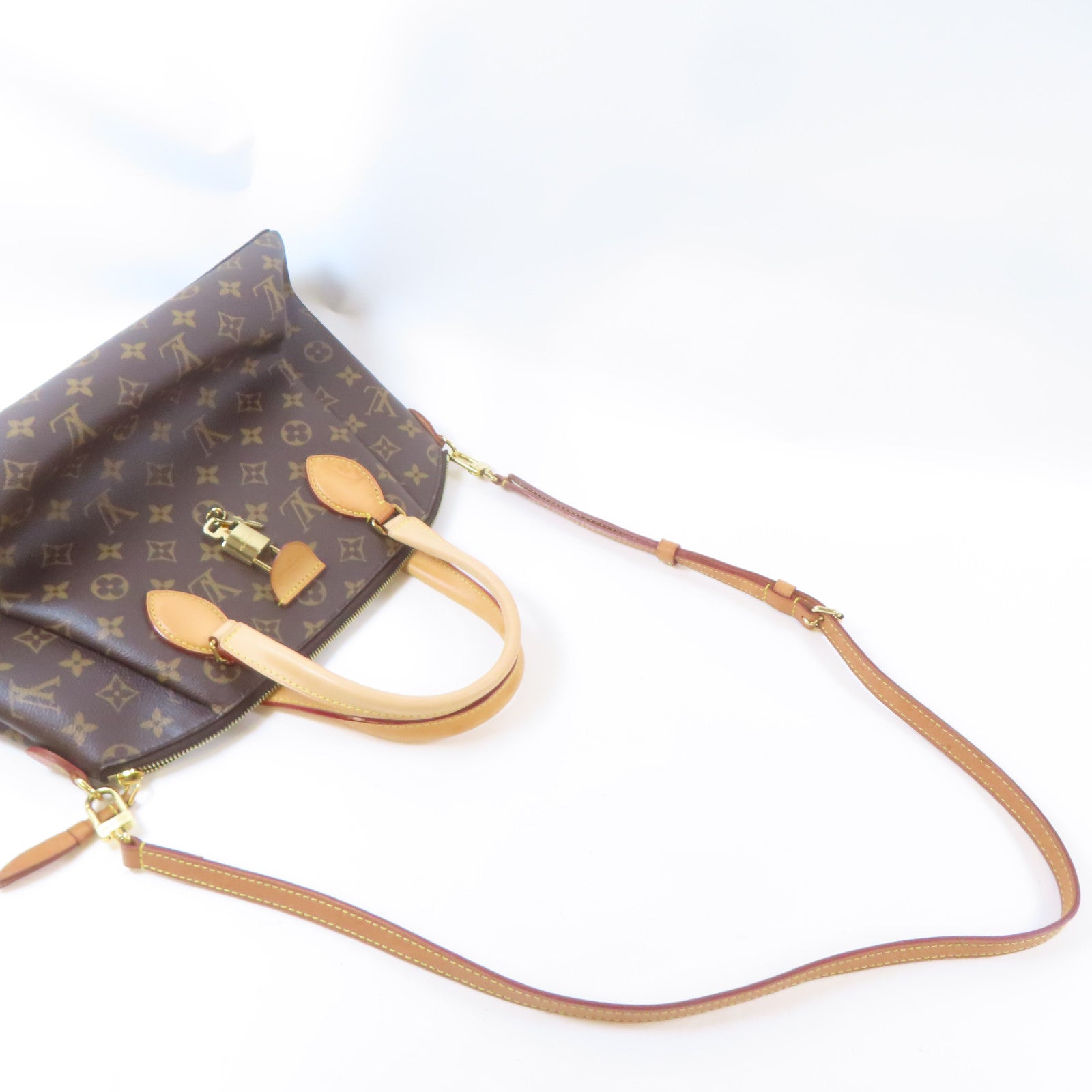 LOUIS VUITTON Monogram Rivoli MM金扣手挽肩背兩用袋啡色