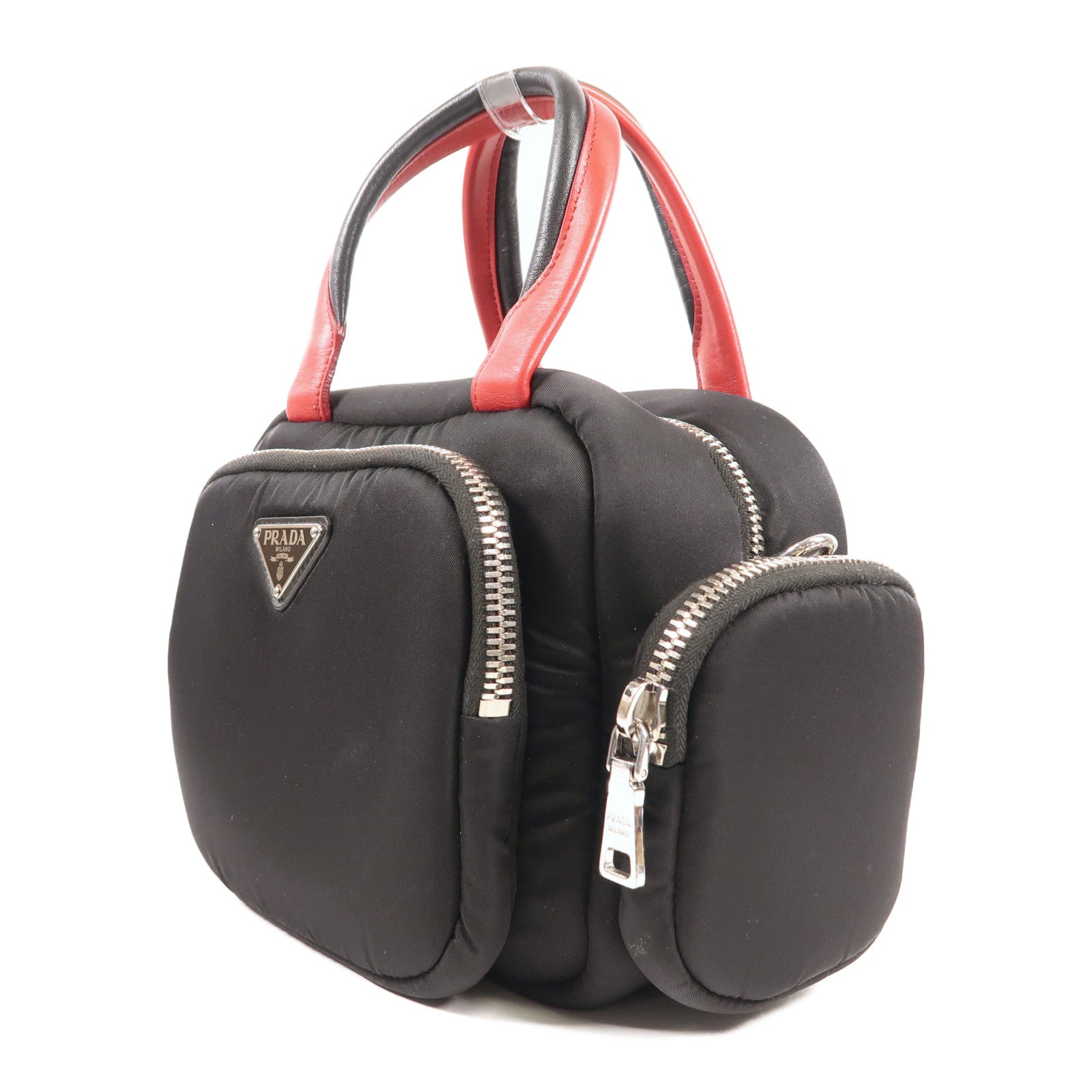 PRADA 尼龍2 Way Shoulder銀扣手挽肩背兩用袋