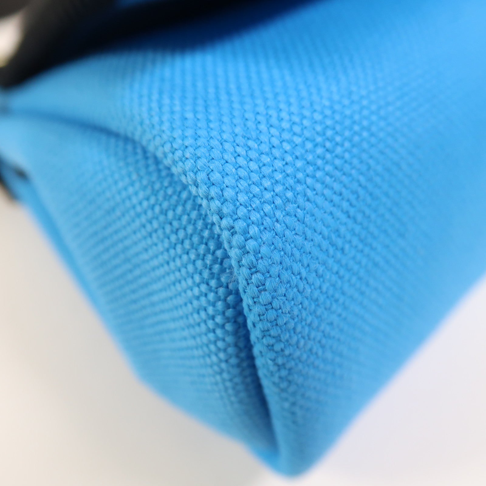 HERMES 帆布Herbag Zip 20銀扣肩背袋Bleu Riviera/Noir