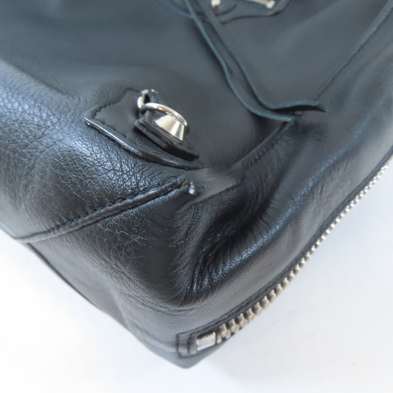 BALENCIAGA 【激減優惠】牛皮皮革Tote Bag銀扣手挽袋黑色