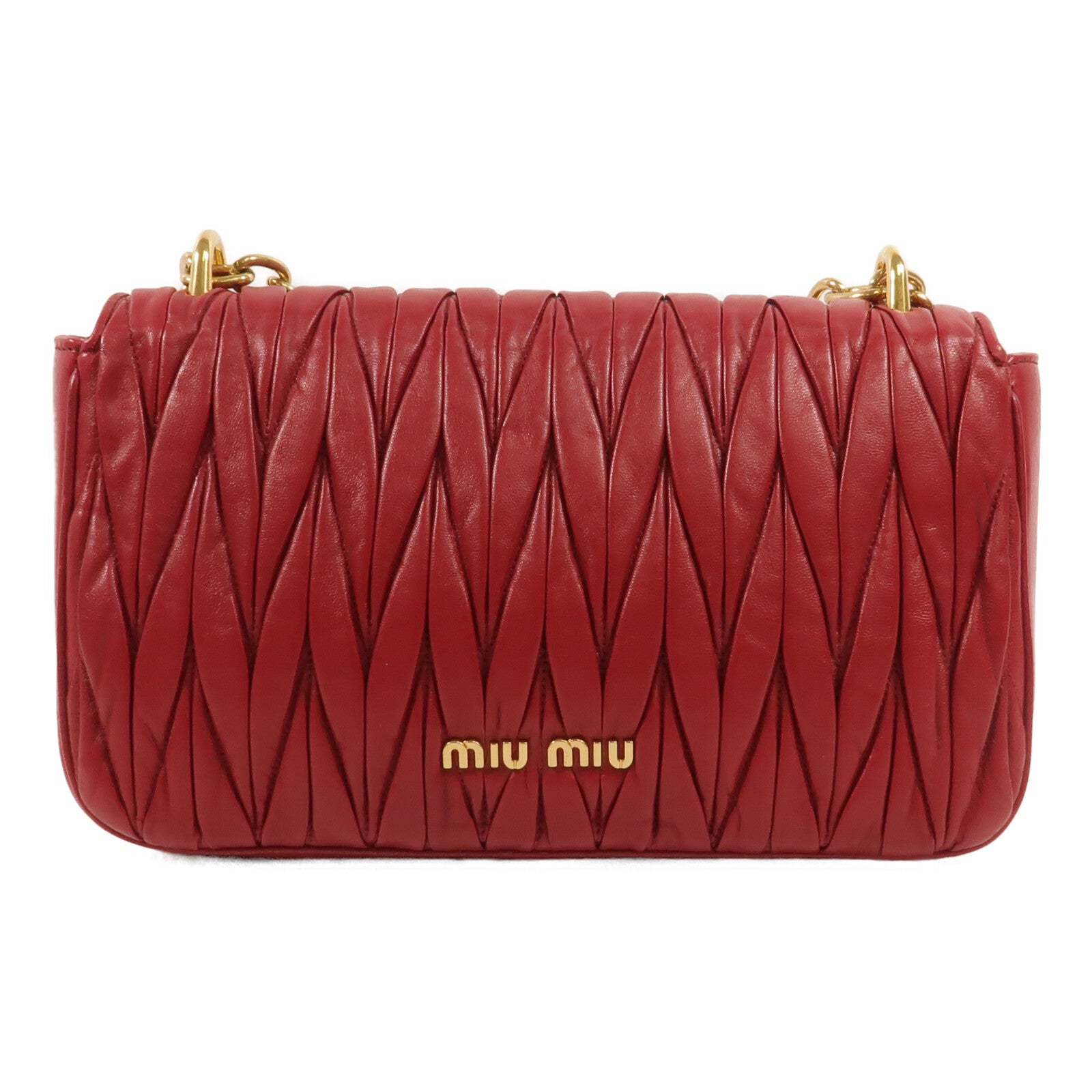 Miu Miu 羊皮皮革Matelasse鏈帶肩背袋