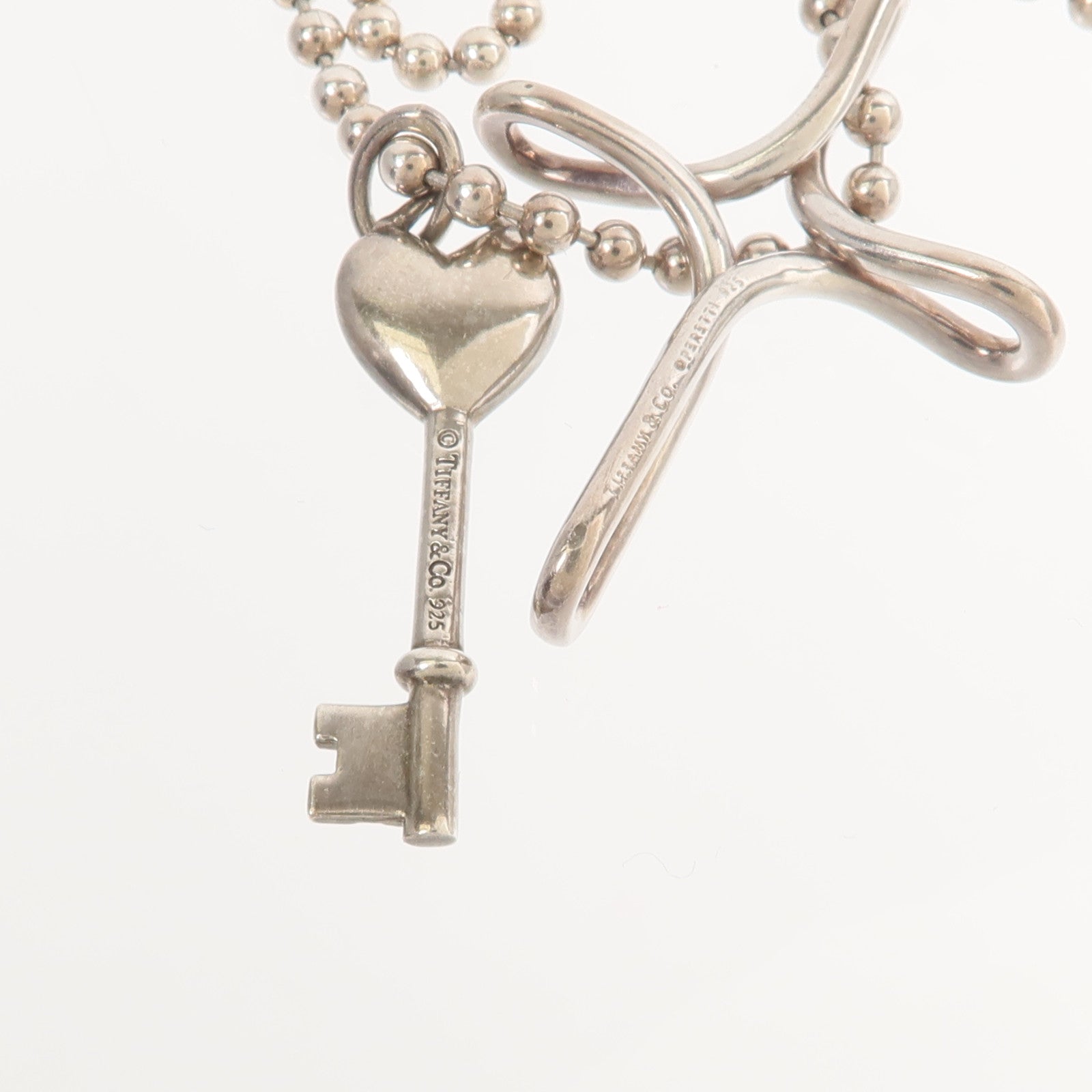 TIFFANY＆CO 925純銀Infinity Cross & Key Necklace項鍊