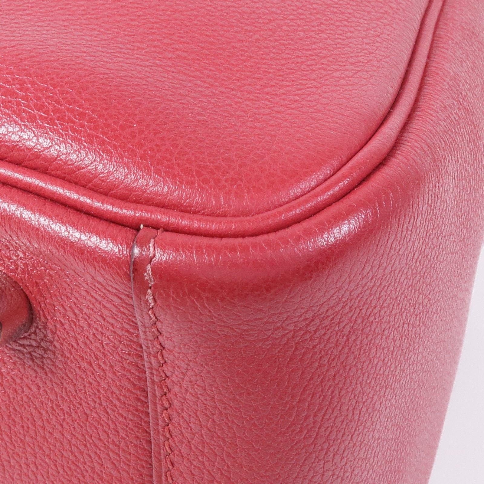 HERMES Clemence皮革Lindy 30銀扣肩背袋Rouge Casaque