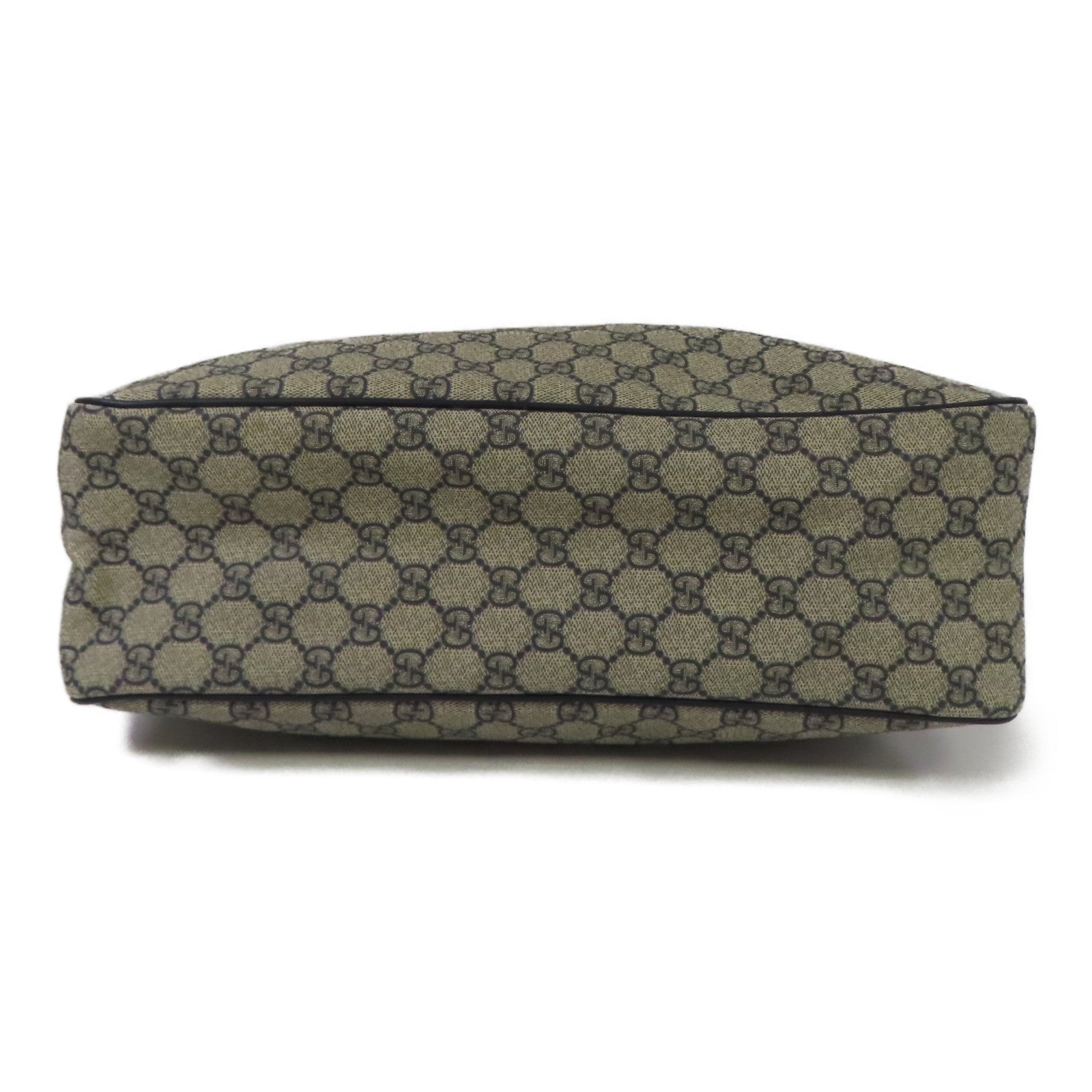 GUCCI 塗層帆布Shoulder Bag銀扣肩背袋深藍色/米色
