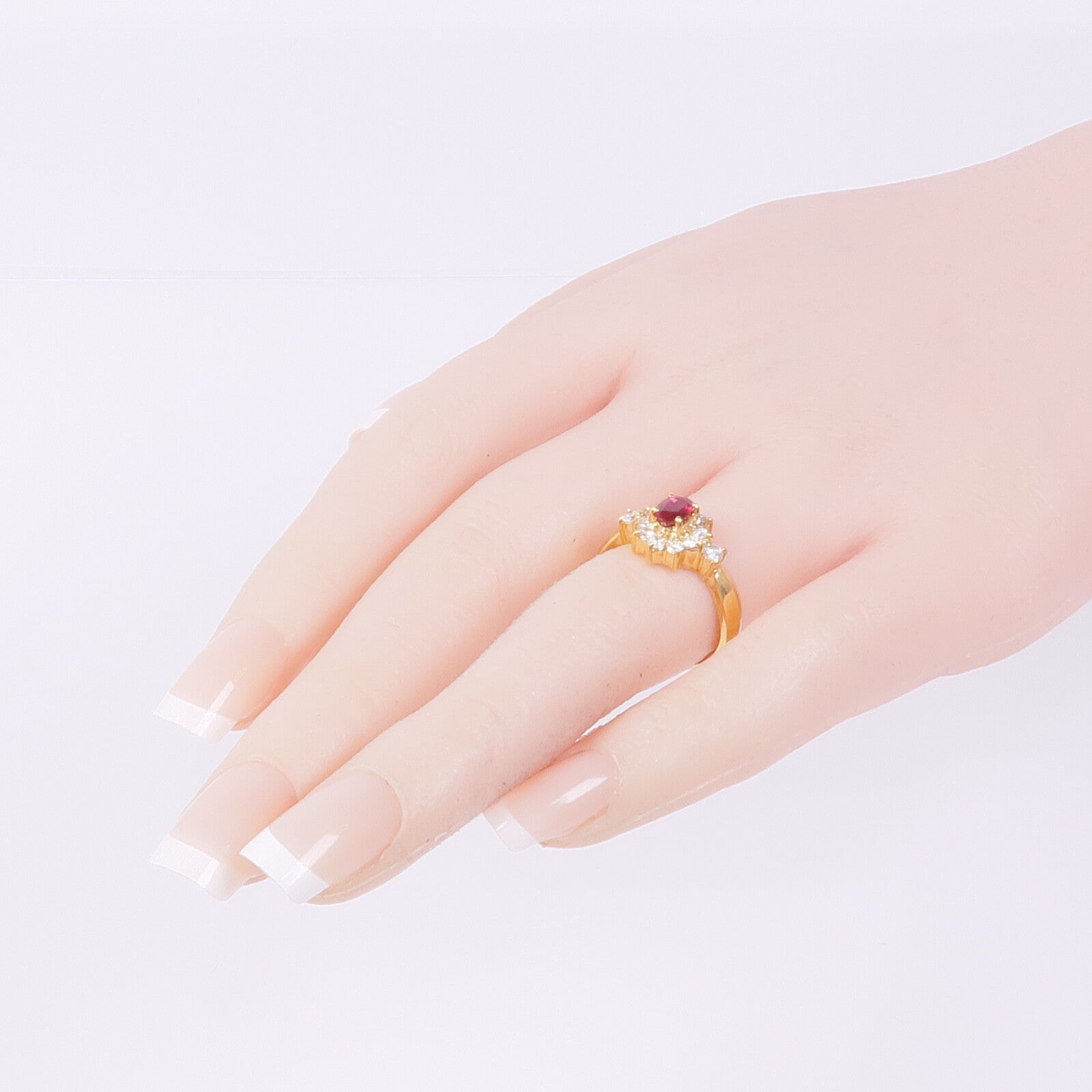 JEWELRY 18K黃金Spinel Diamond Ring尖晶石/鑽石戒指US#6.5