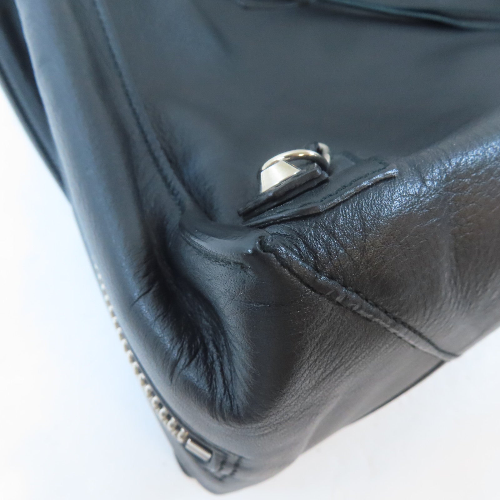 BALENCIAGA 【激減優惠】牛皮皮革Tote Bag銀扣手挽袋黑色