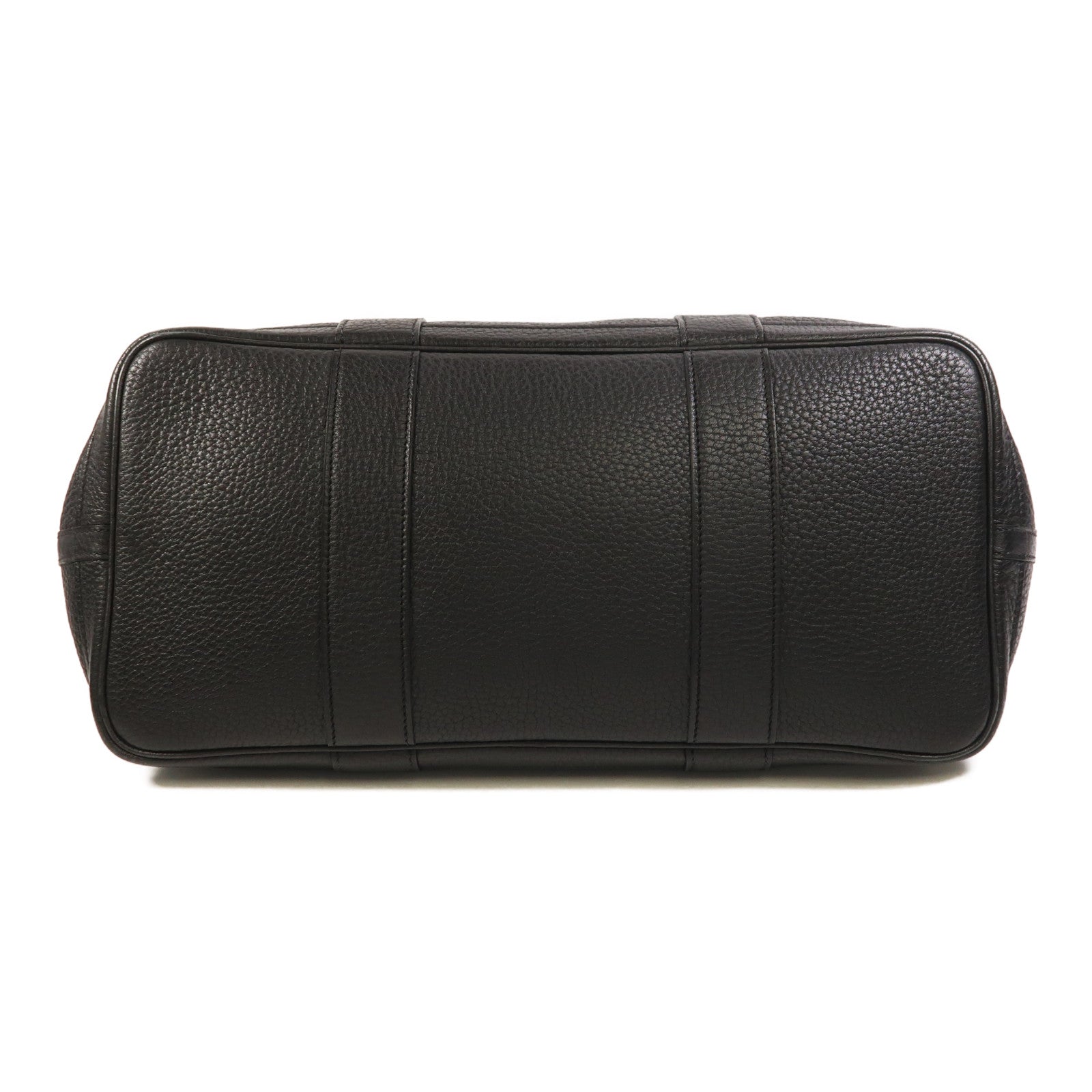 HERMES Negonda皮革Garden Party PM銀扣手挽袋Noir