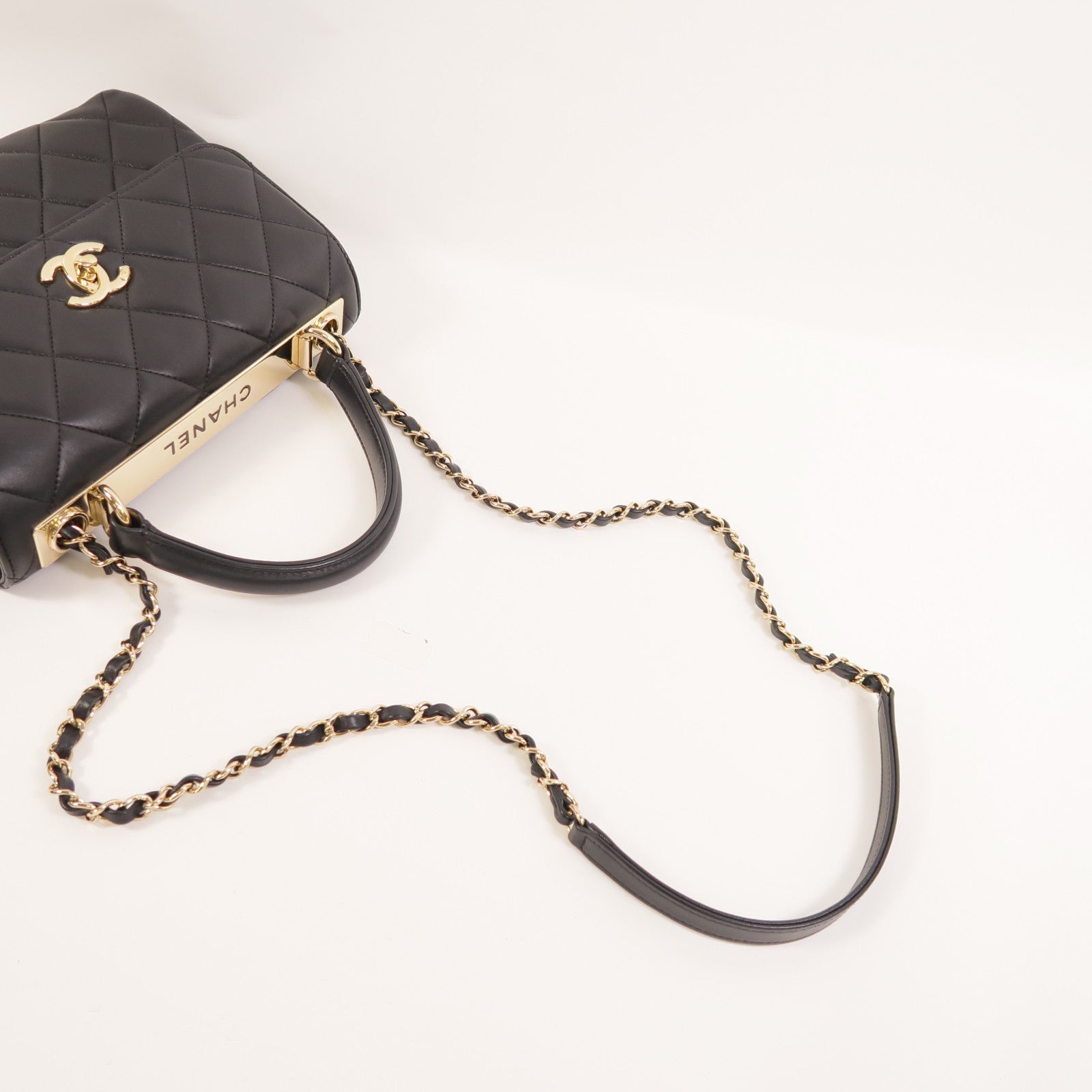 CHANEL 羊皮皮革Trendy CC Top Handle Bag鏈帶手挽肩背兩用袋