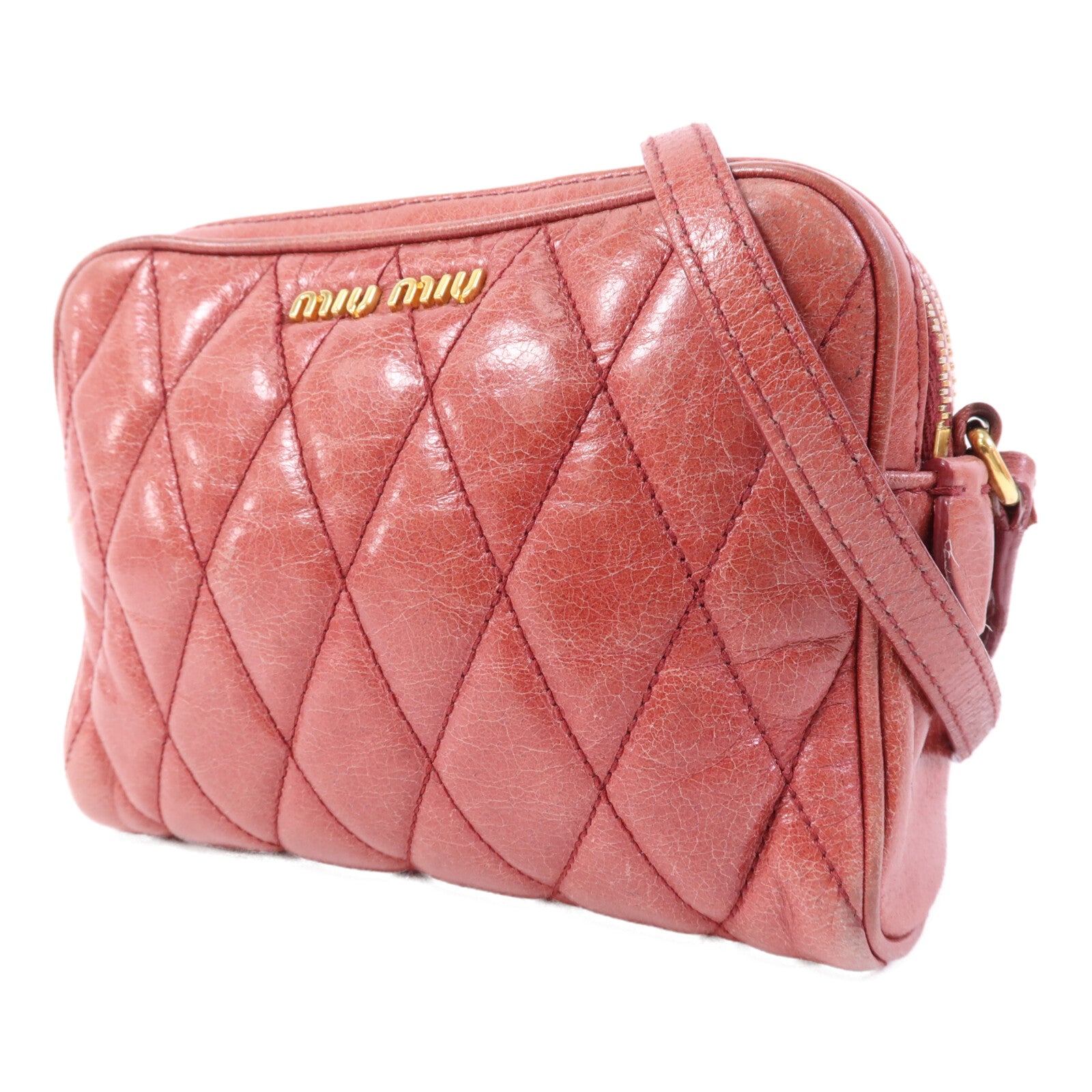Miu Miu 牛皮皮革Camera Bag金扣肩背袋
