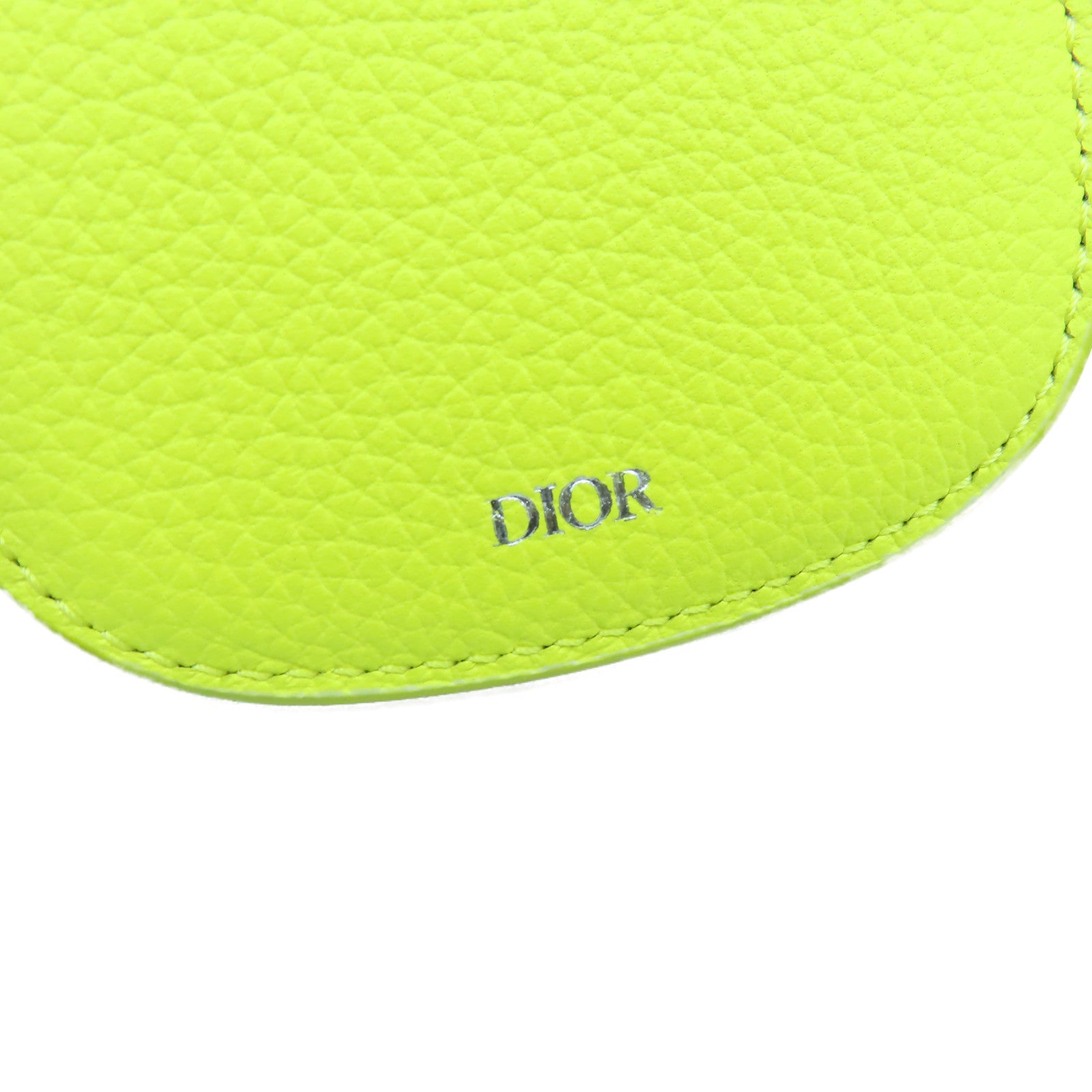 Dior 【激減優惠】牛皮皮革Coin Purse/Key Charm銀扣零錢包/掛飾黃色