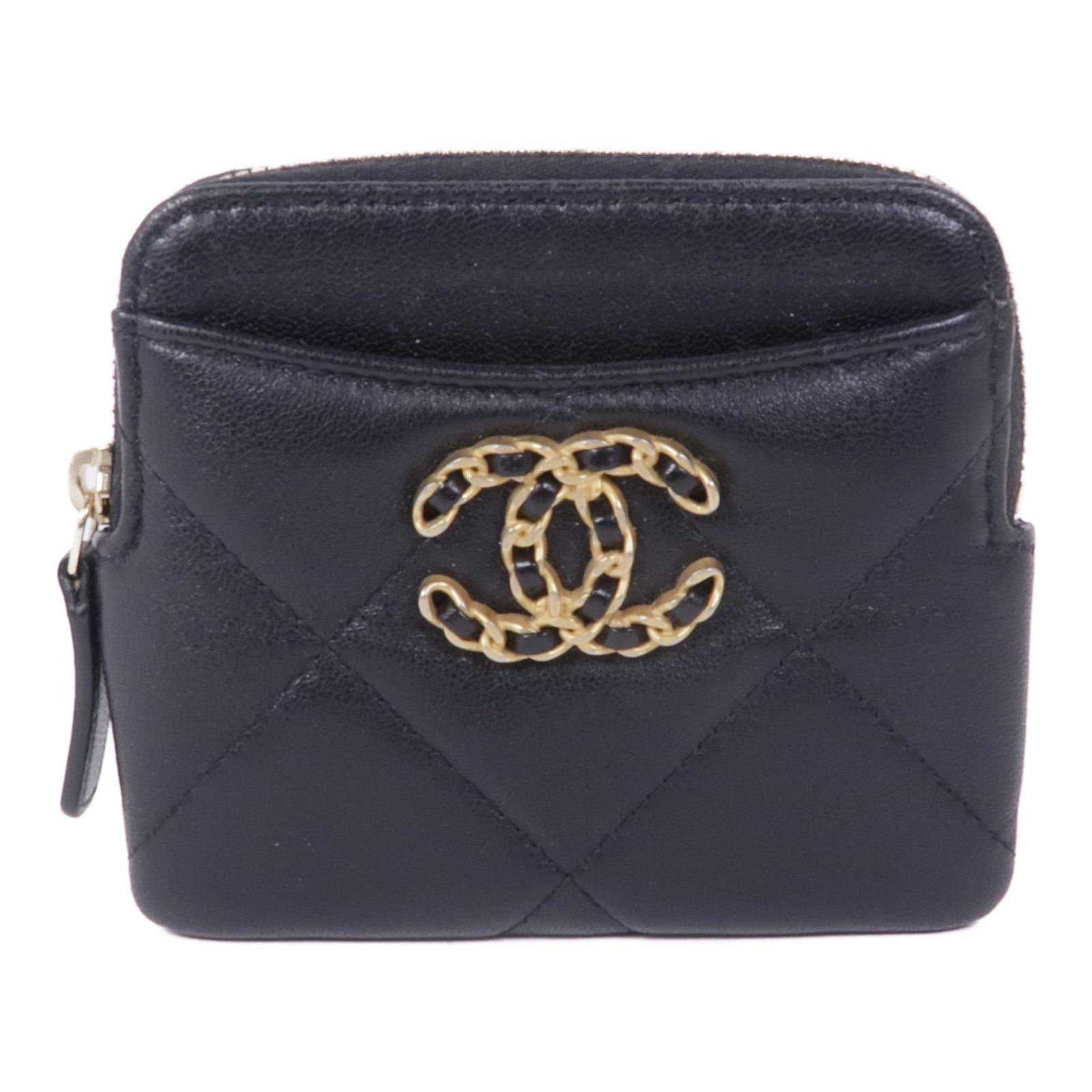 CHANEL 羊皮皮革Small Wallet金扣錢包