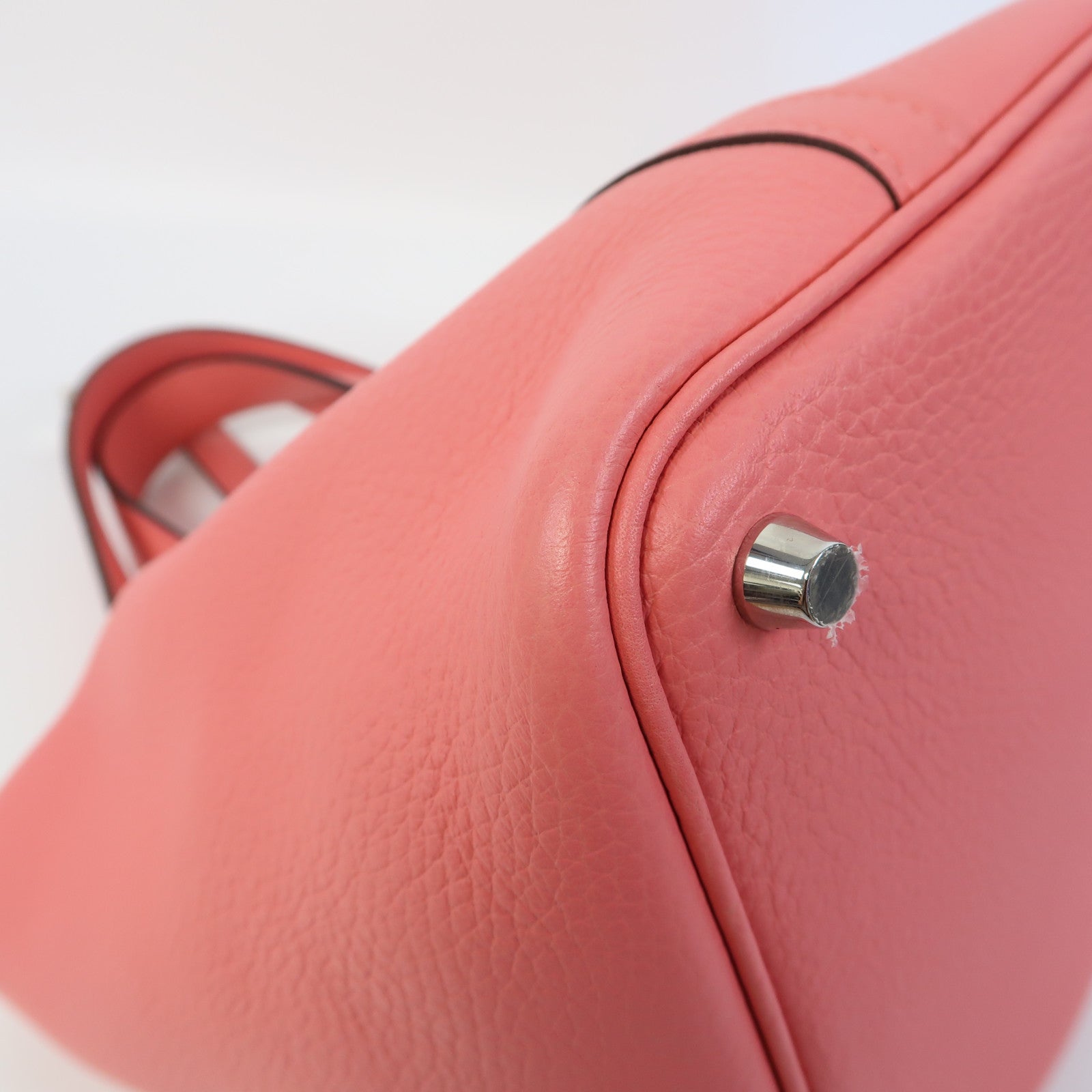 HERMES Clemence皮革Picotin PM銀扣手挽袋Rose Azalee杜鵑粉色