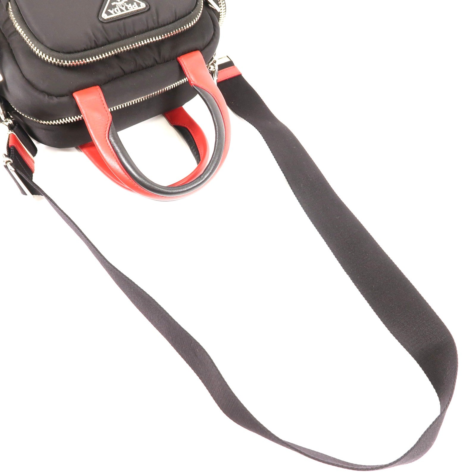 PRADA 尼龍2 Way Shoulder銀扣手挽肩背兩用袋