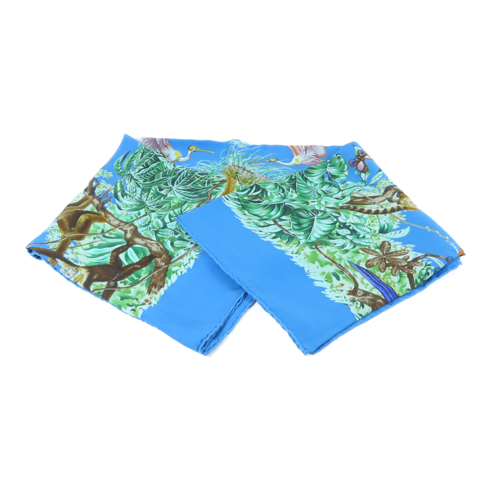 HERMES 【激減優惠】絲質Scarf絲巾藍色