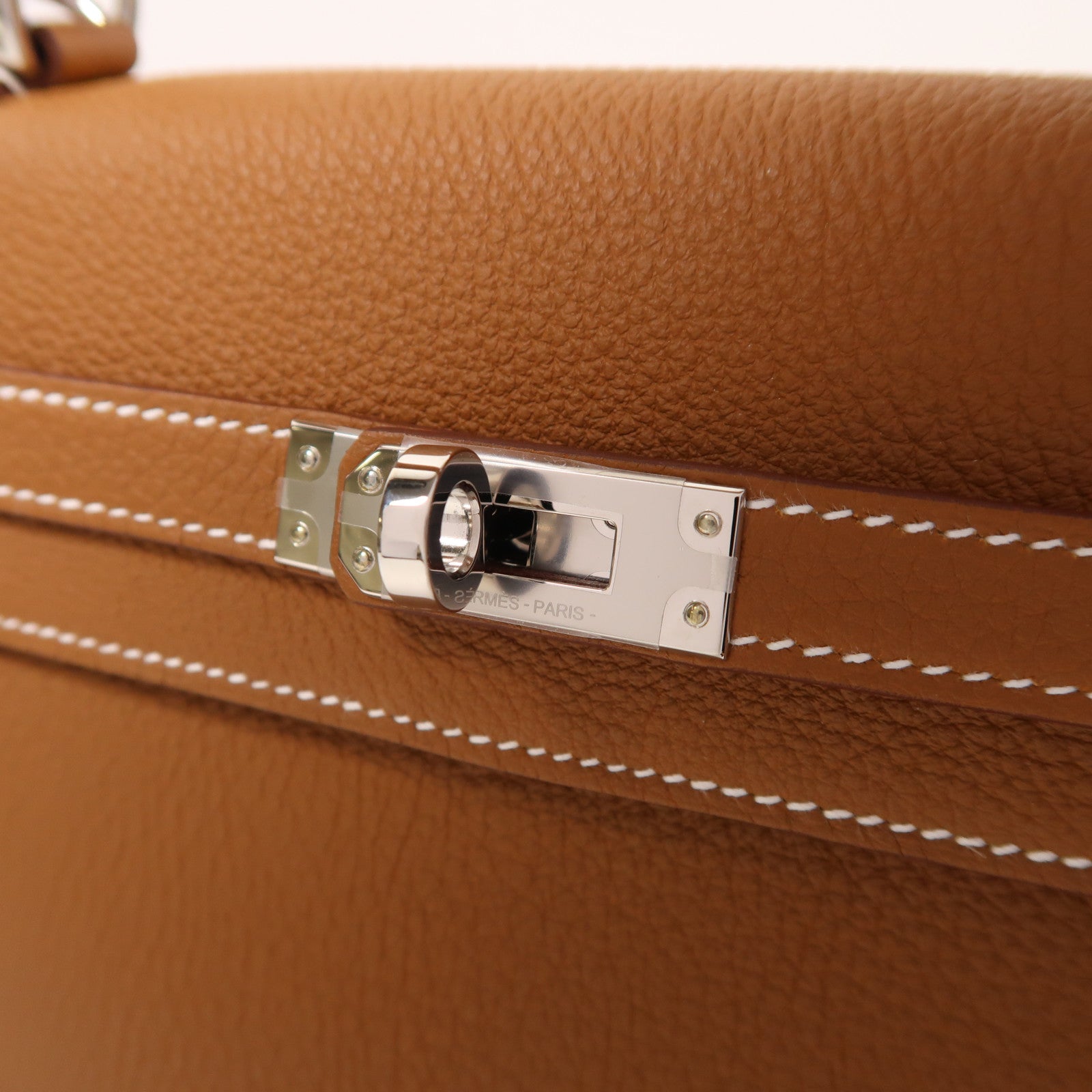 HERMES Clemence皮革Kelly 25銀扣手挽肩背兩用袋