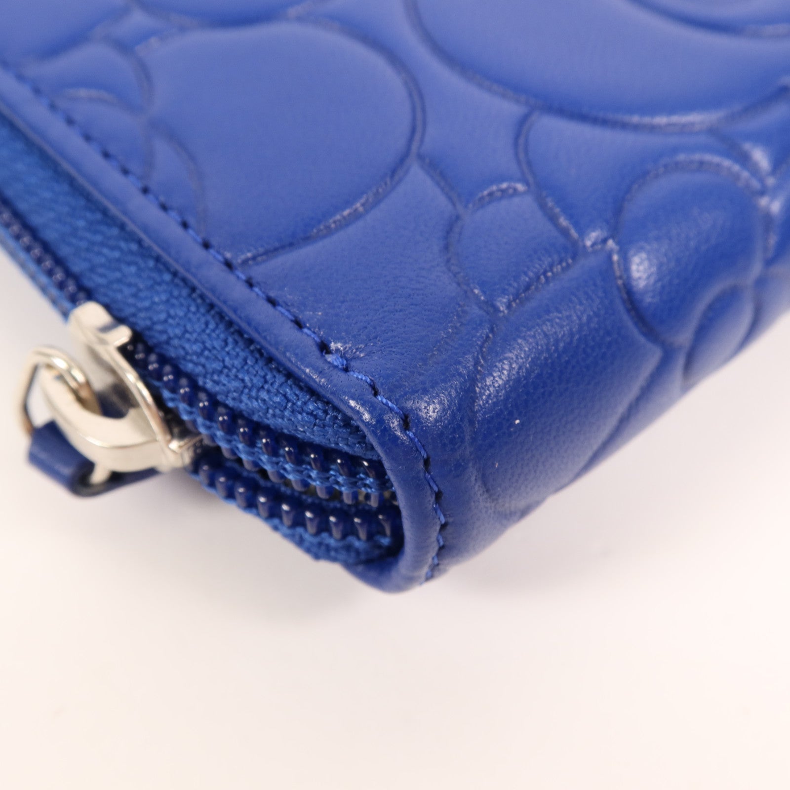 CHANEL 羊皮皮革Long Wallet銀扣長錢包