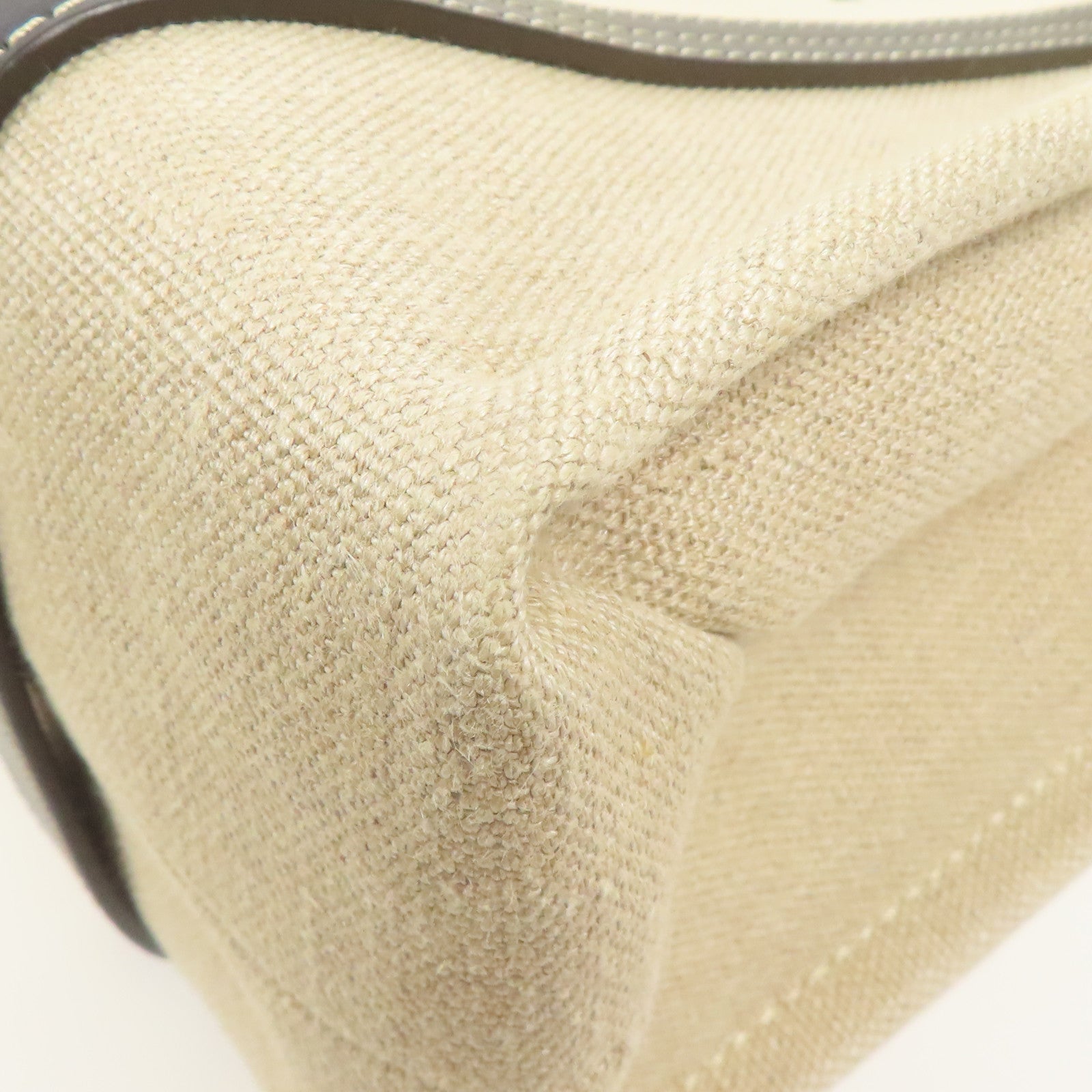 Chloe Woody Tote Bag Medium Canvas Beige Black
