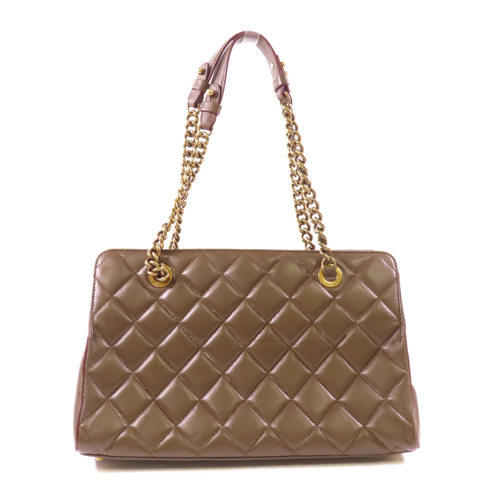 CHANEL 羊皮皮革Chain Shoulder金扣鏈帶肩背袋