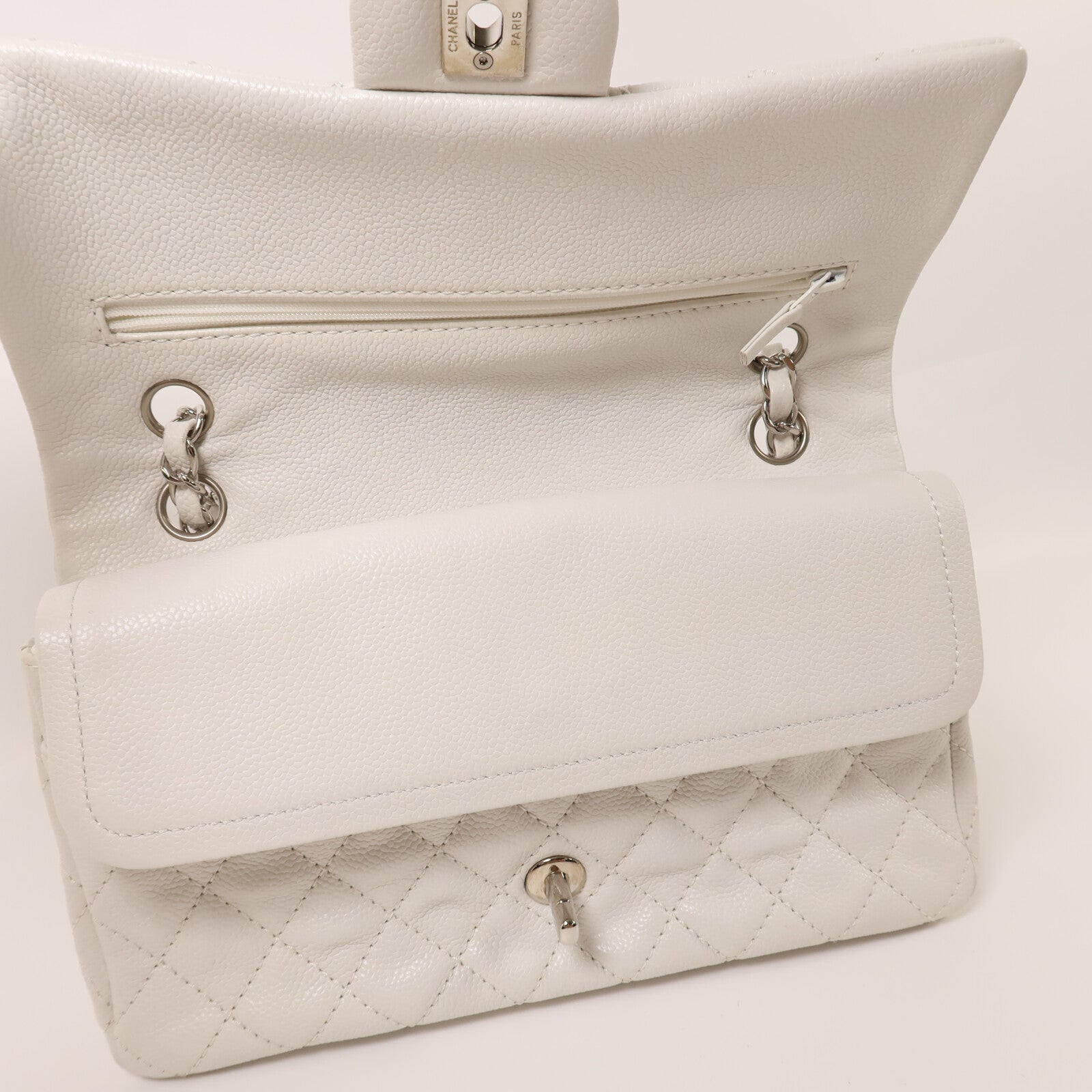 CHANEL 牛皮皮革Classic 25銀扣鏈帶肩背袋