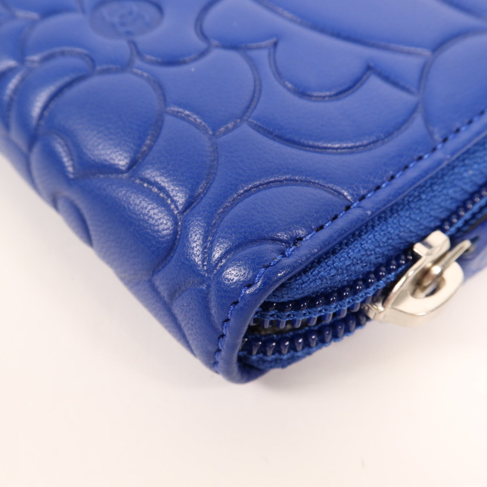 CHANEL 羊皮皮革Long Wallet銀扣長錢包