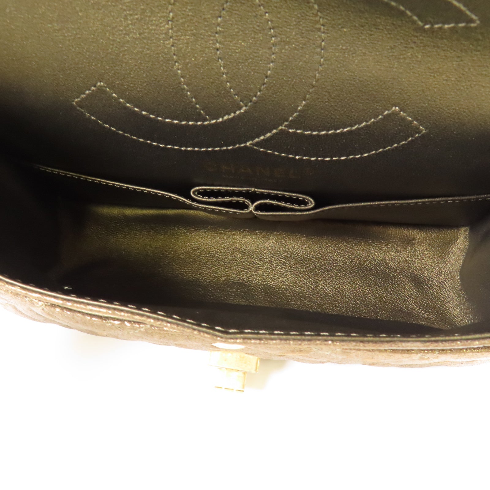 CHANEL CC GHW 2.55 Chain Shoulder Bag Calfskin Leather Gold