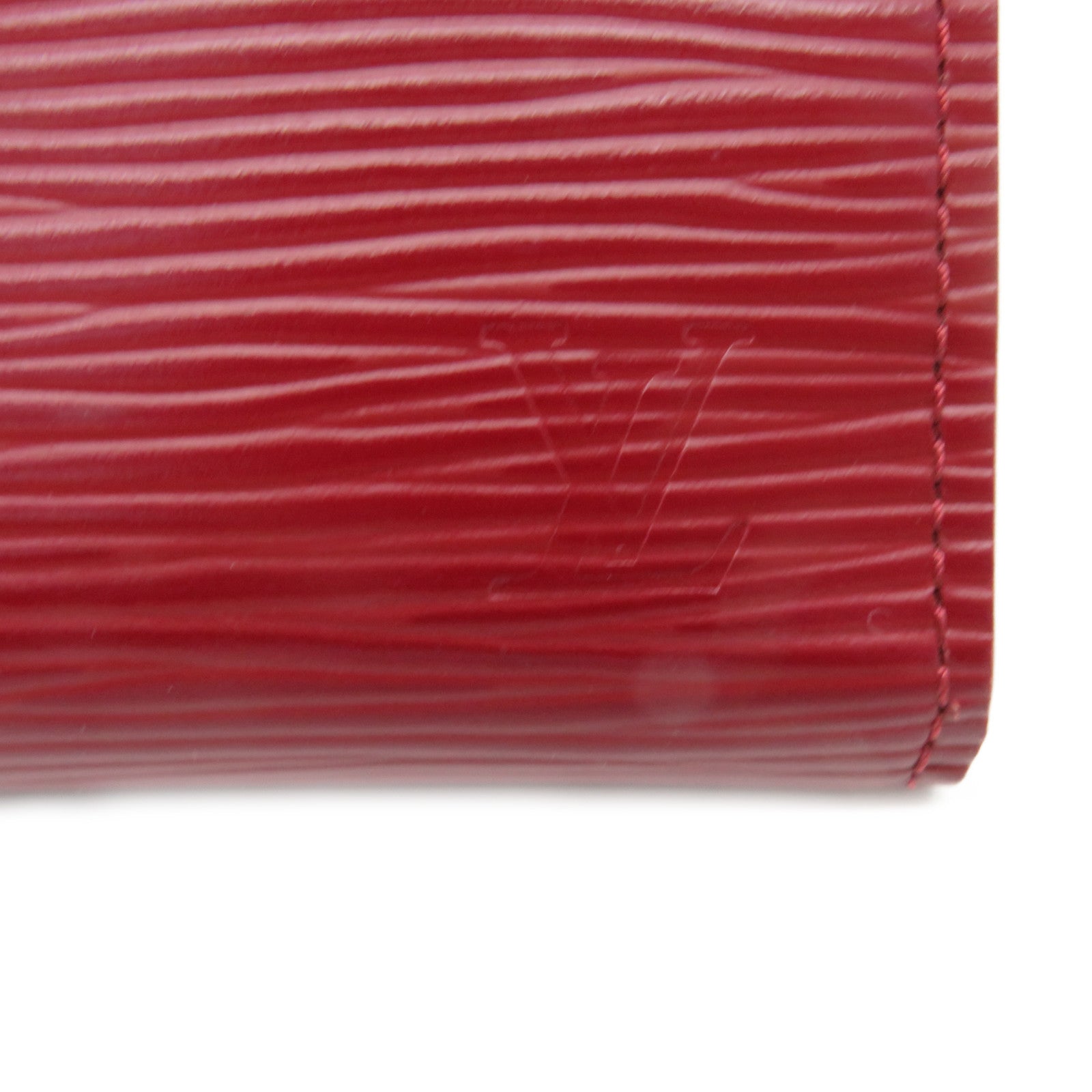 LOUIS VUITTON Epi Long Wallet silver buckle long wallet wine red