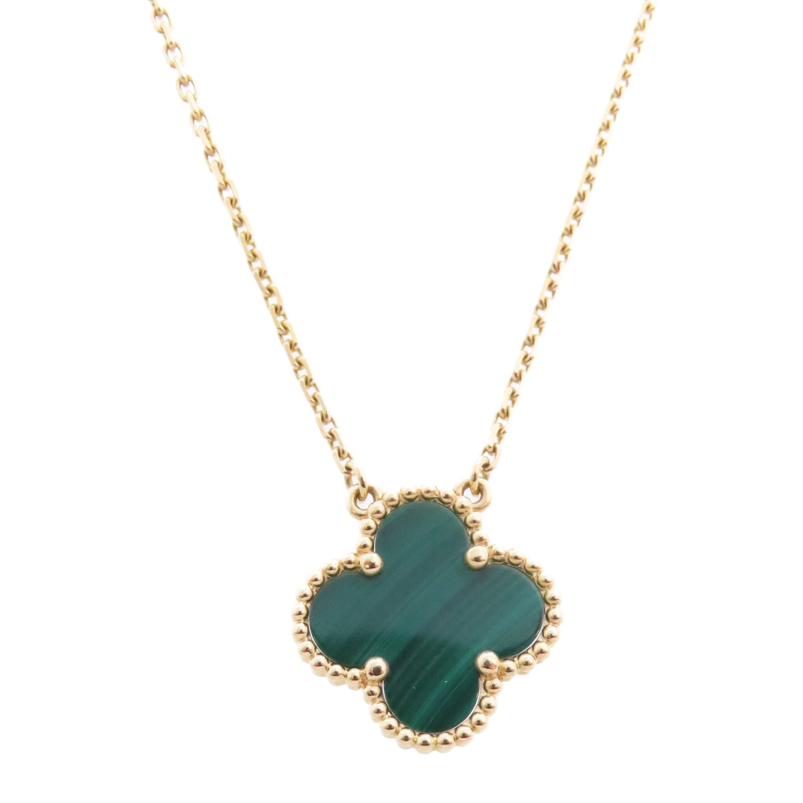 Van Cleef & Arpels 18K黃金/孔雀石Vintage Alhambra Malachite Necklace金扣項鏈