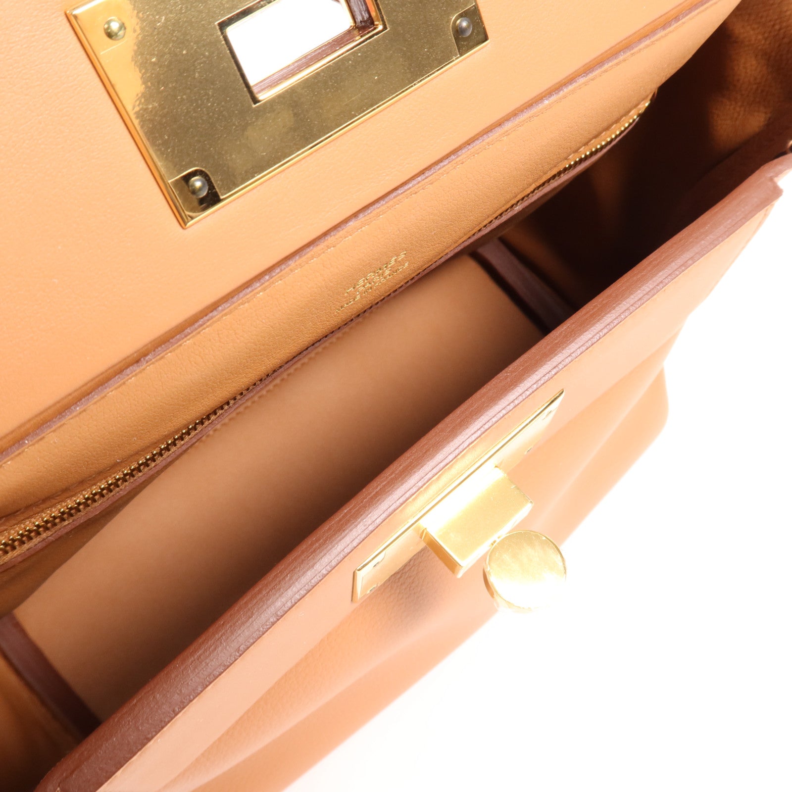 HERMES Evercolor皮革24/24 Mini金扣手挽肩背兩用袋