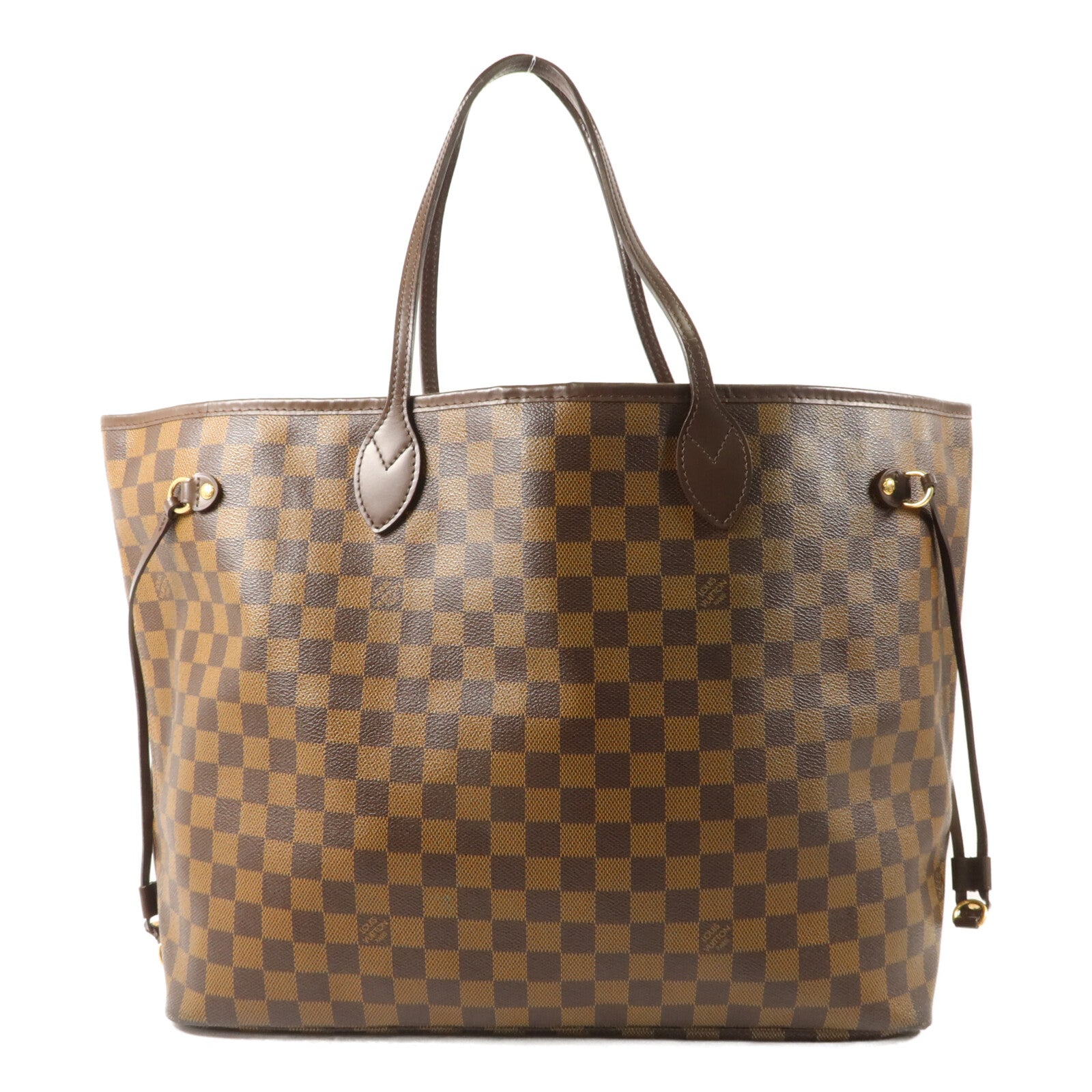 LOUIS VUITTON Damier Neverfull金扣肩背袋