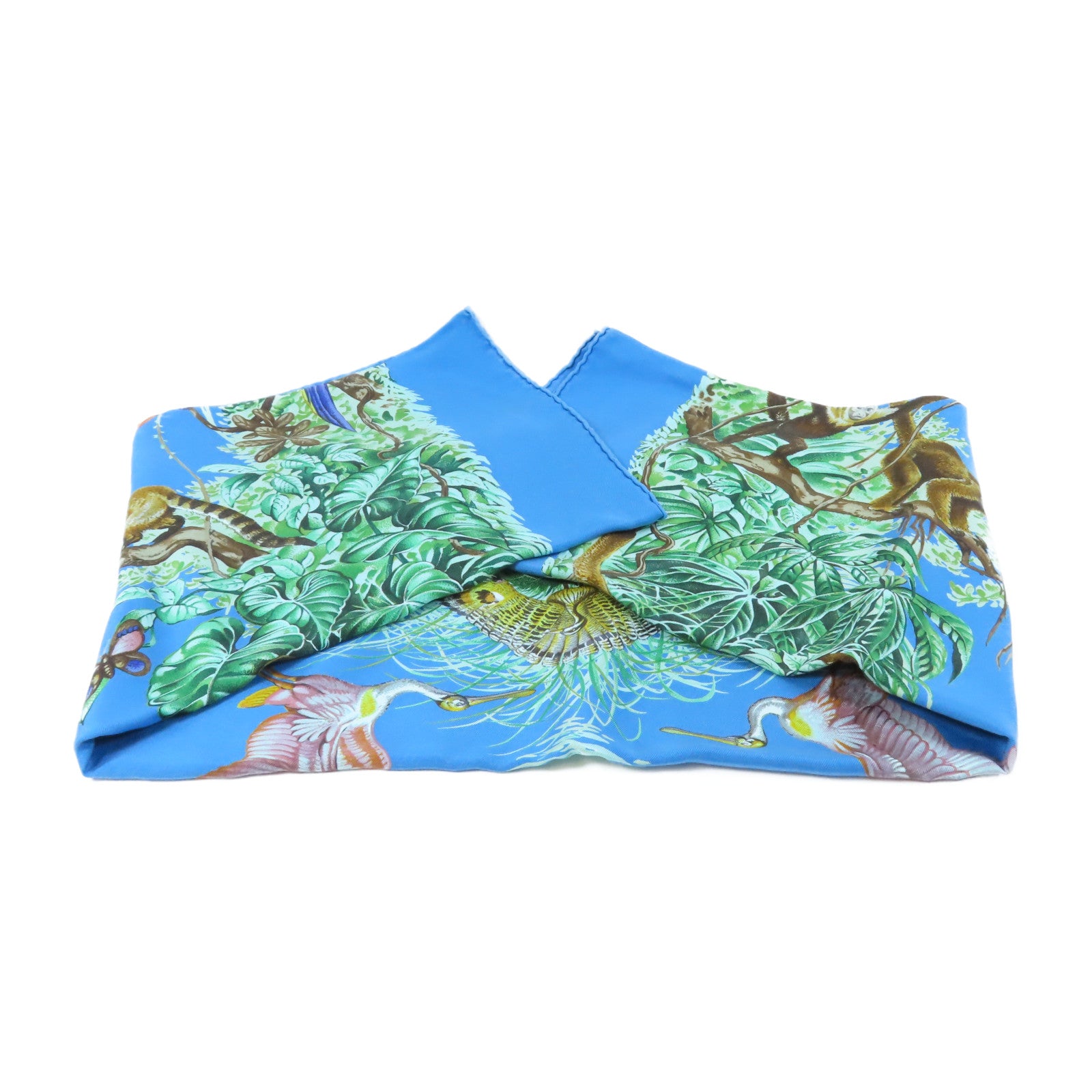 HERMES 【激減優惠】絲質Scarf絲巾藍色