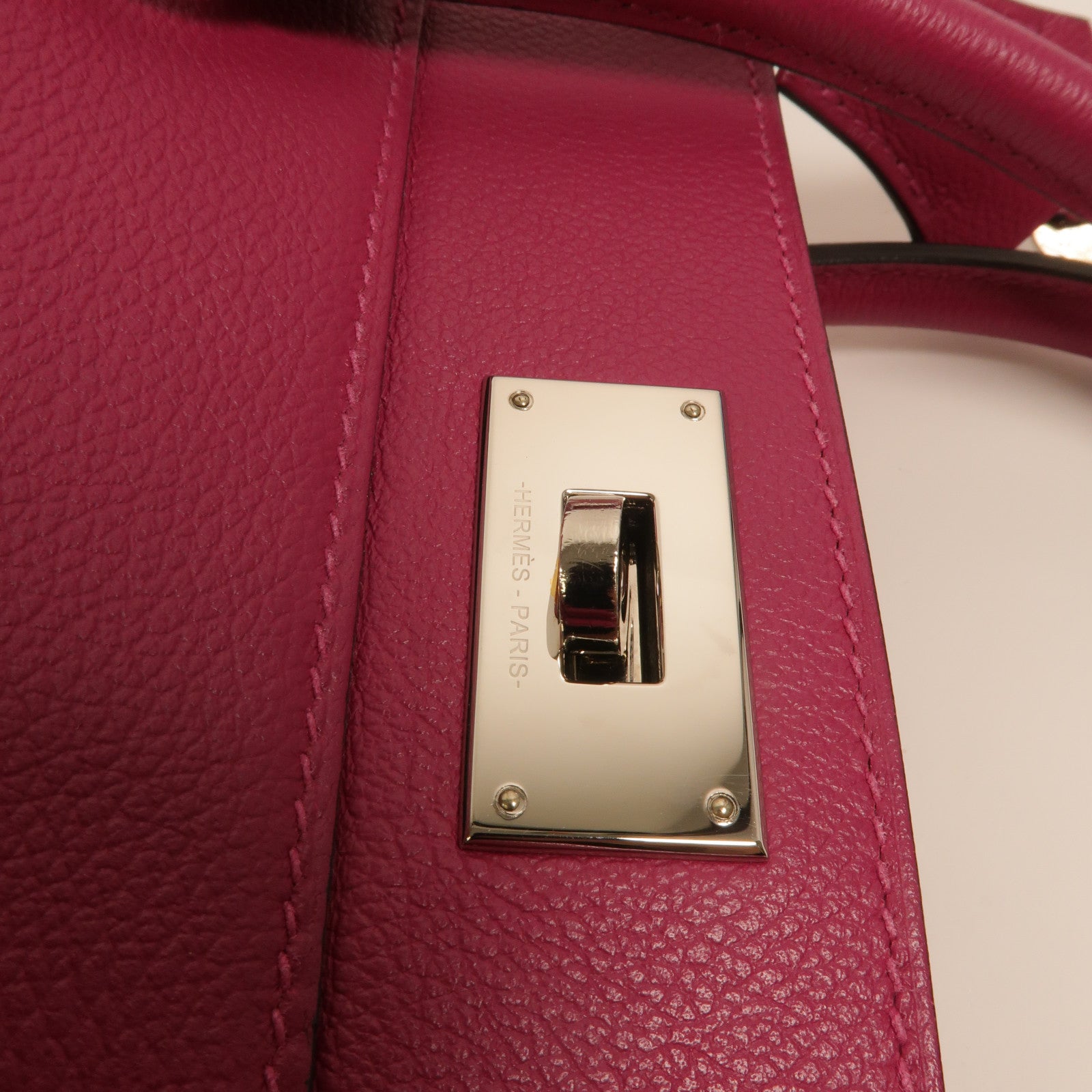 HERMES Evercolor皮革Toolbox 20手挽肩背兩用袋Rose Pourpre