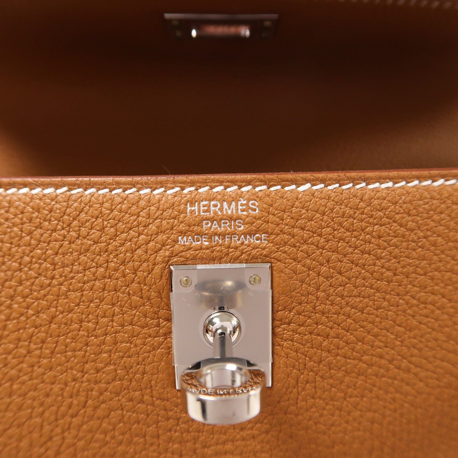 HERMES Clemence皮革Kelly 25銀扣手挽肩背兩用袋