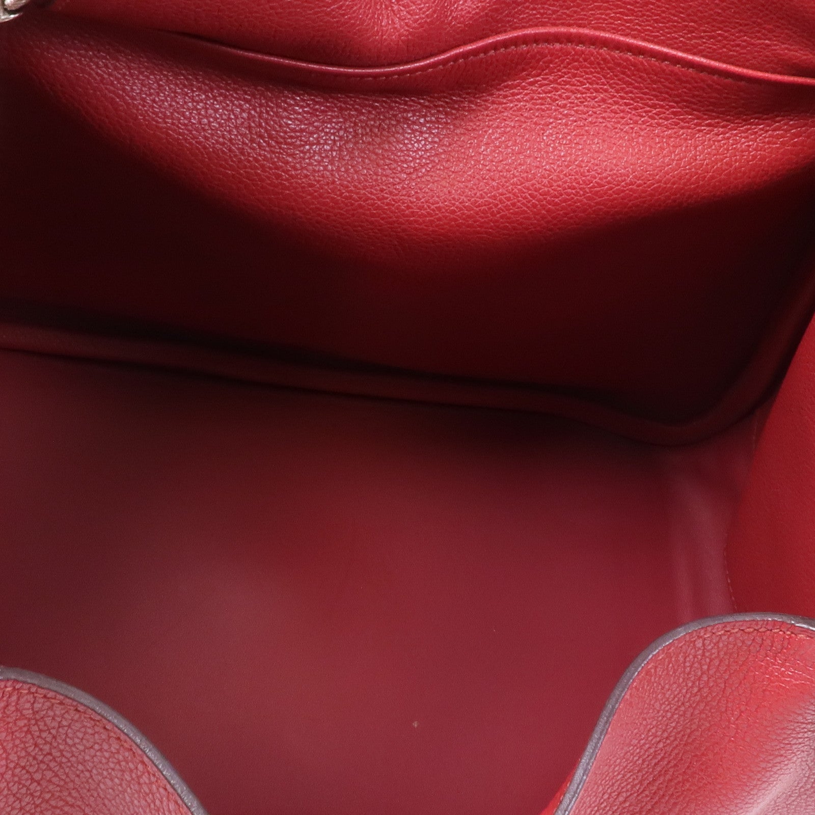 HERMES Clemence皮革Lindy 30銀扣肩背袋Rouge Casaque