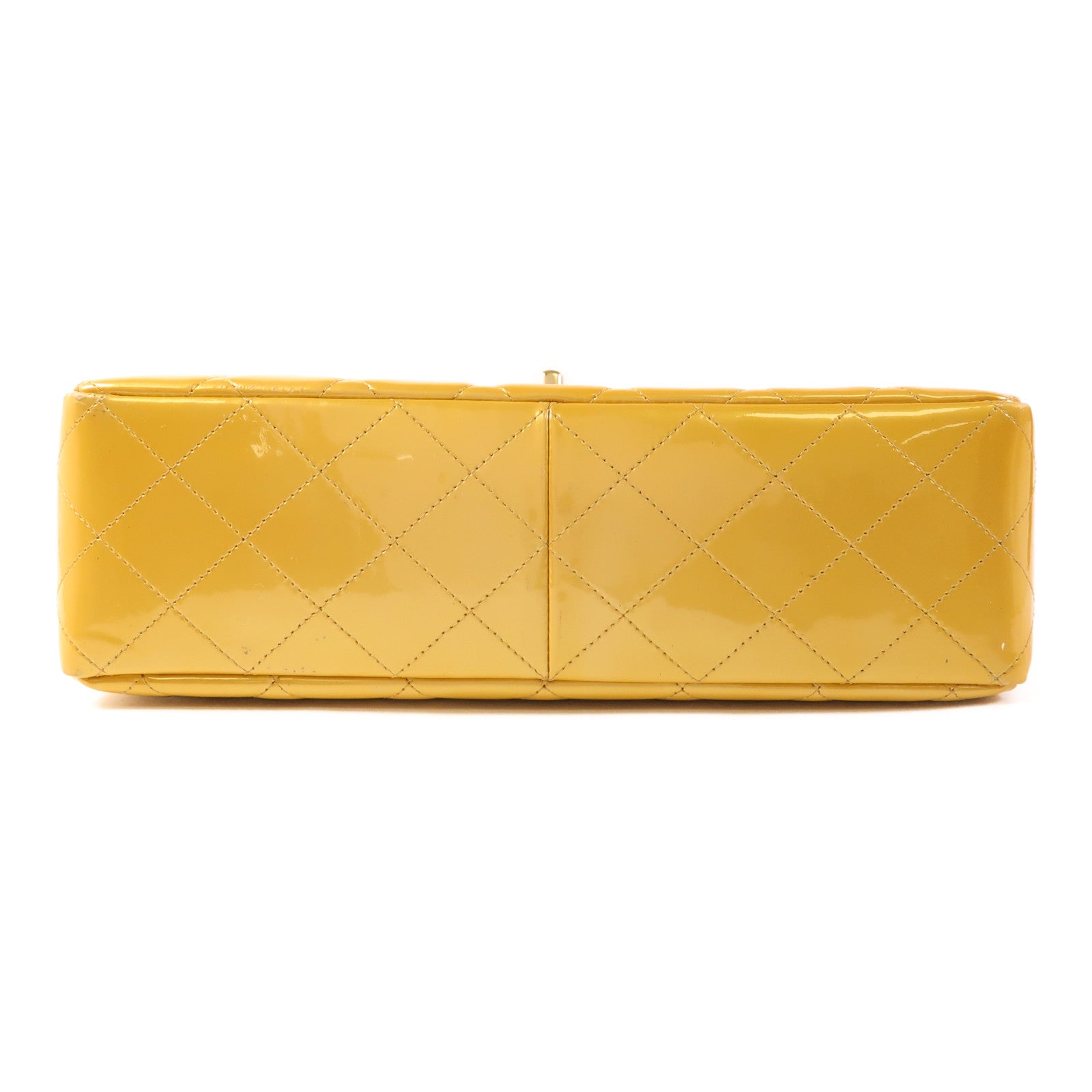 CHANEL 漆皮皮革Large Classic金扣鏈帶肩背袋