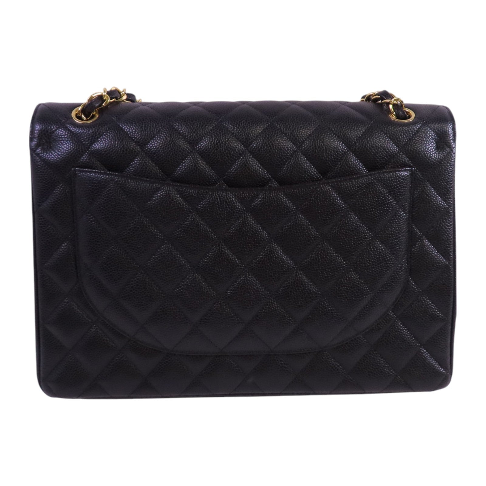 CHANEL 牛皮皮革Maxi Classic金扣鏈帶肩背袋