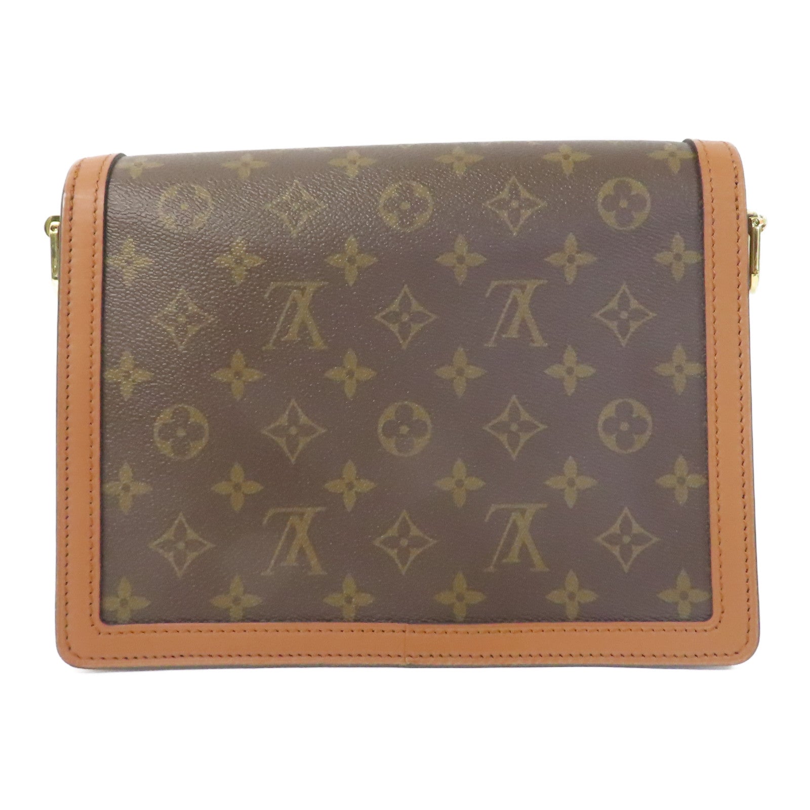 LOUIS VUITTON Monogram Dauphine金扣肩背袋啡色