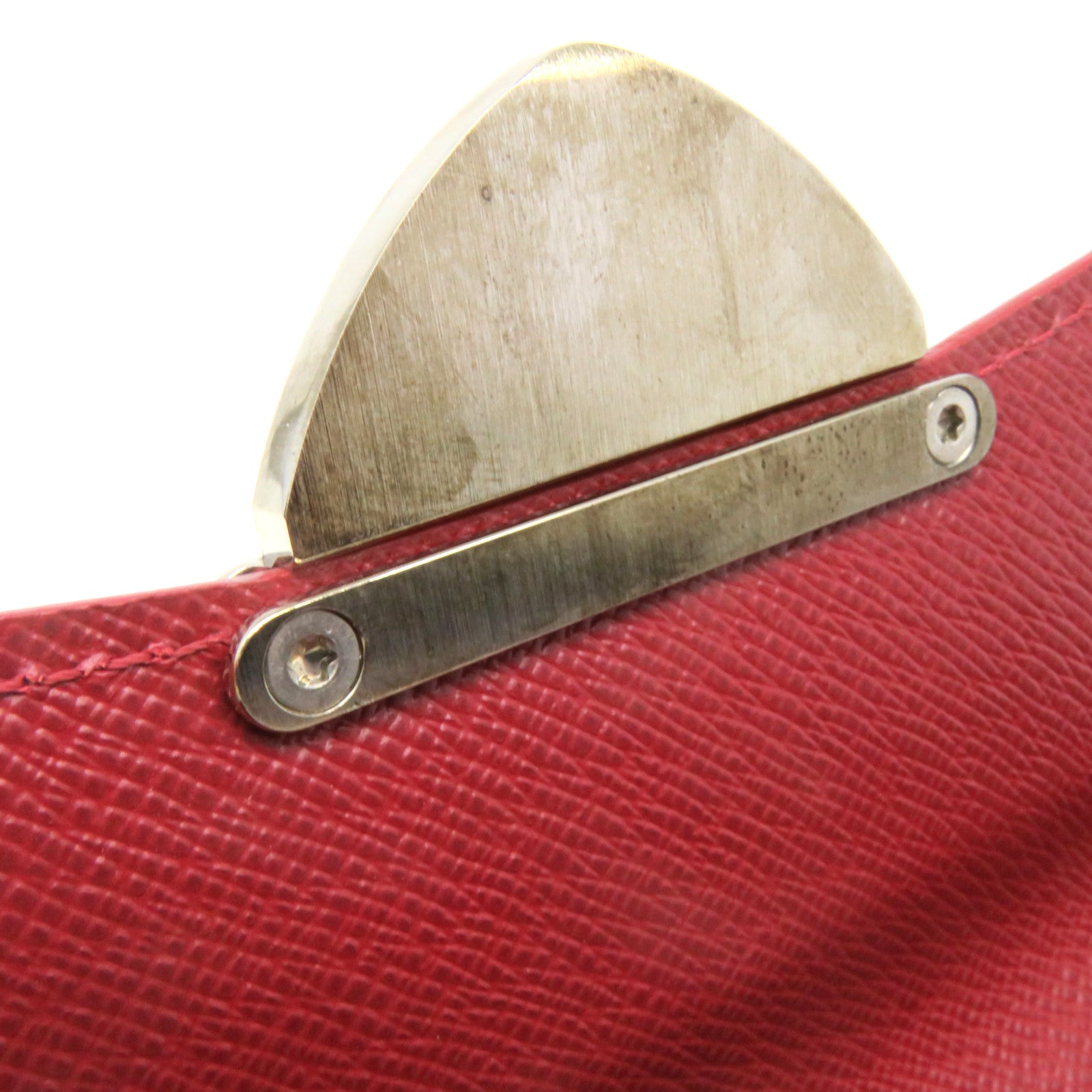 LOUIS VUITTON Epi Long Wallet silver buckle long wallet wine red