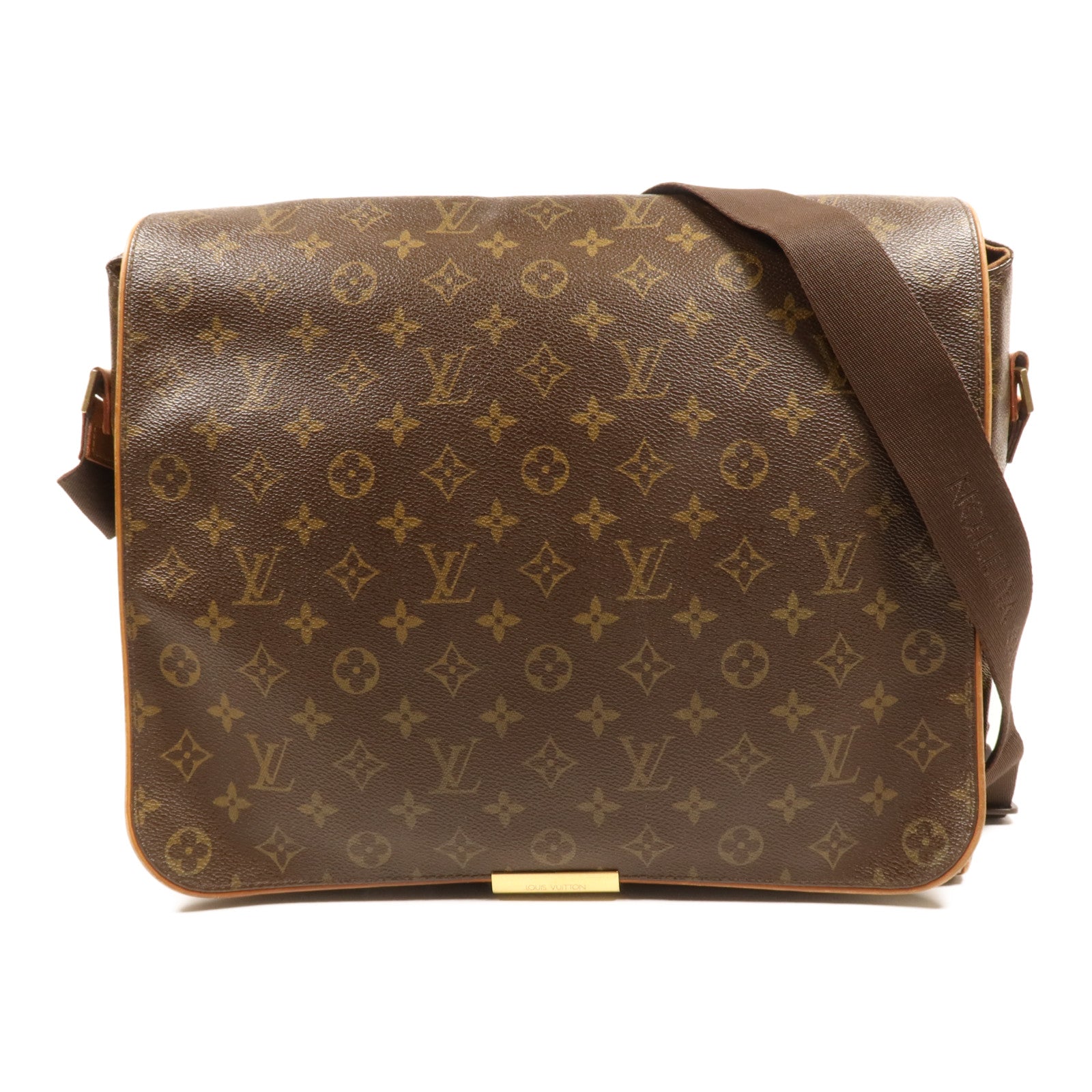 LOUIS VUITTON Monogram Abbesses金扣肩背袋棕色