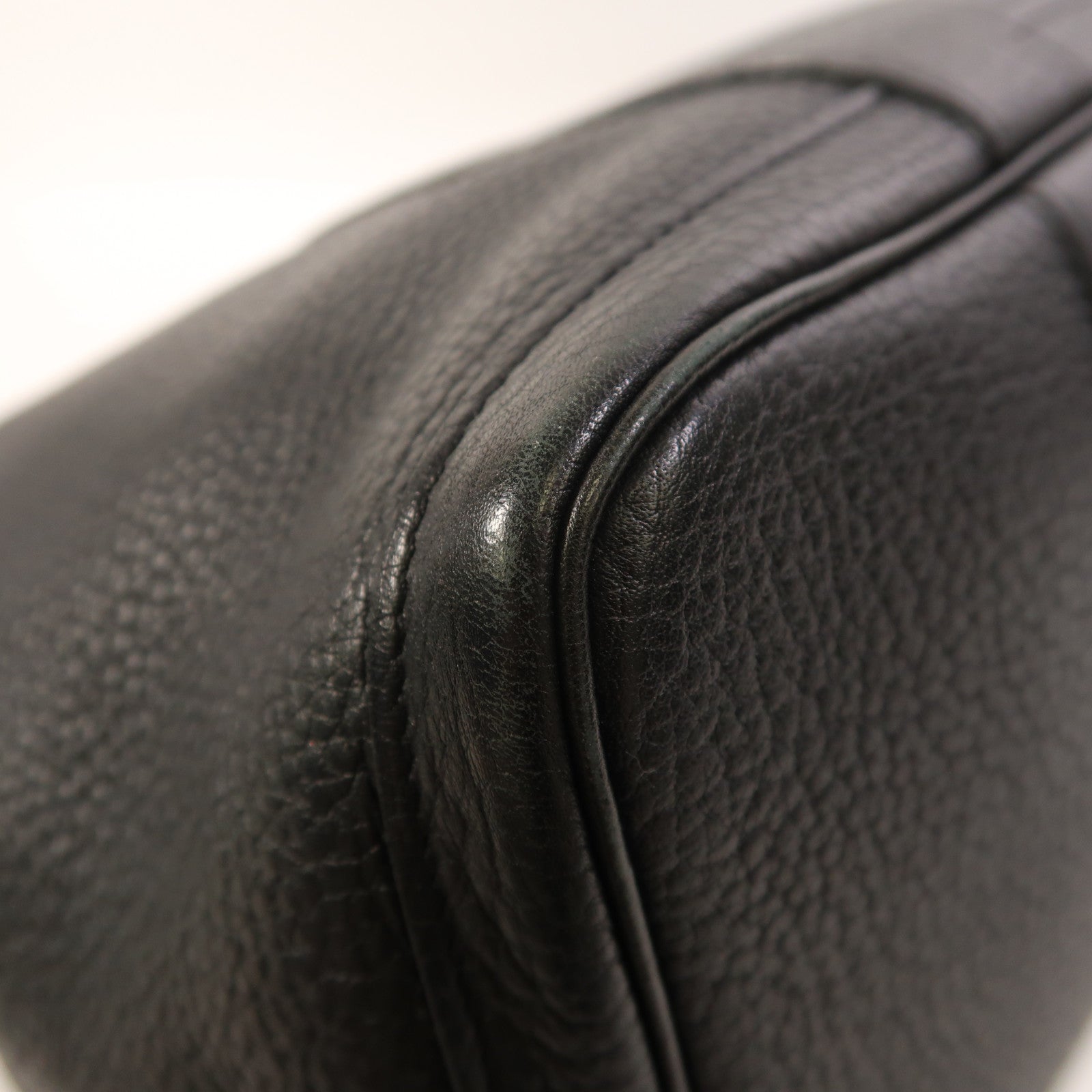 HERMES Negonda皮革Garden Party PM銀扣手挽袋Noir