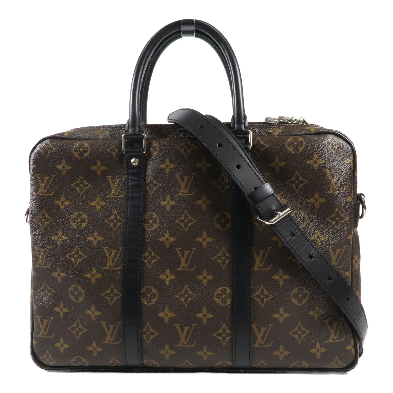 LOUIS VUITTON Monogram Porte-Documents Voyage PM銀扣公事包