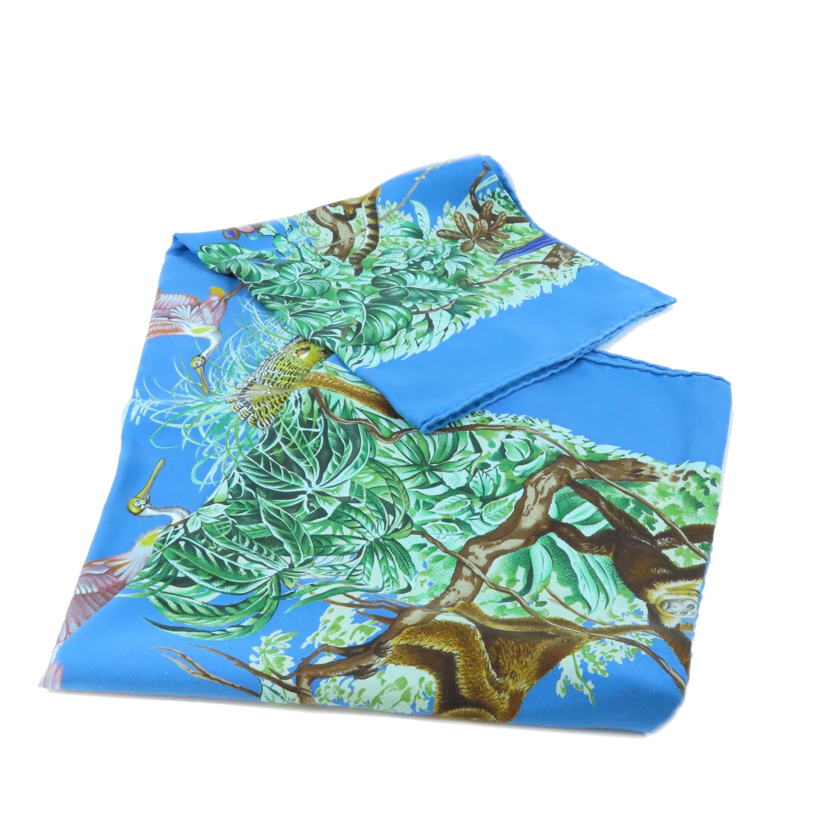 HERMES 【激減優惠】絲質Scarf絲巾藍色