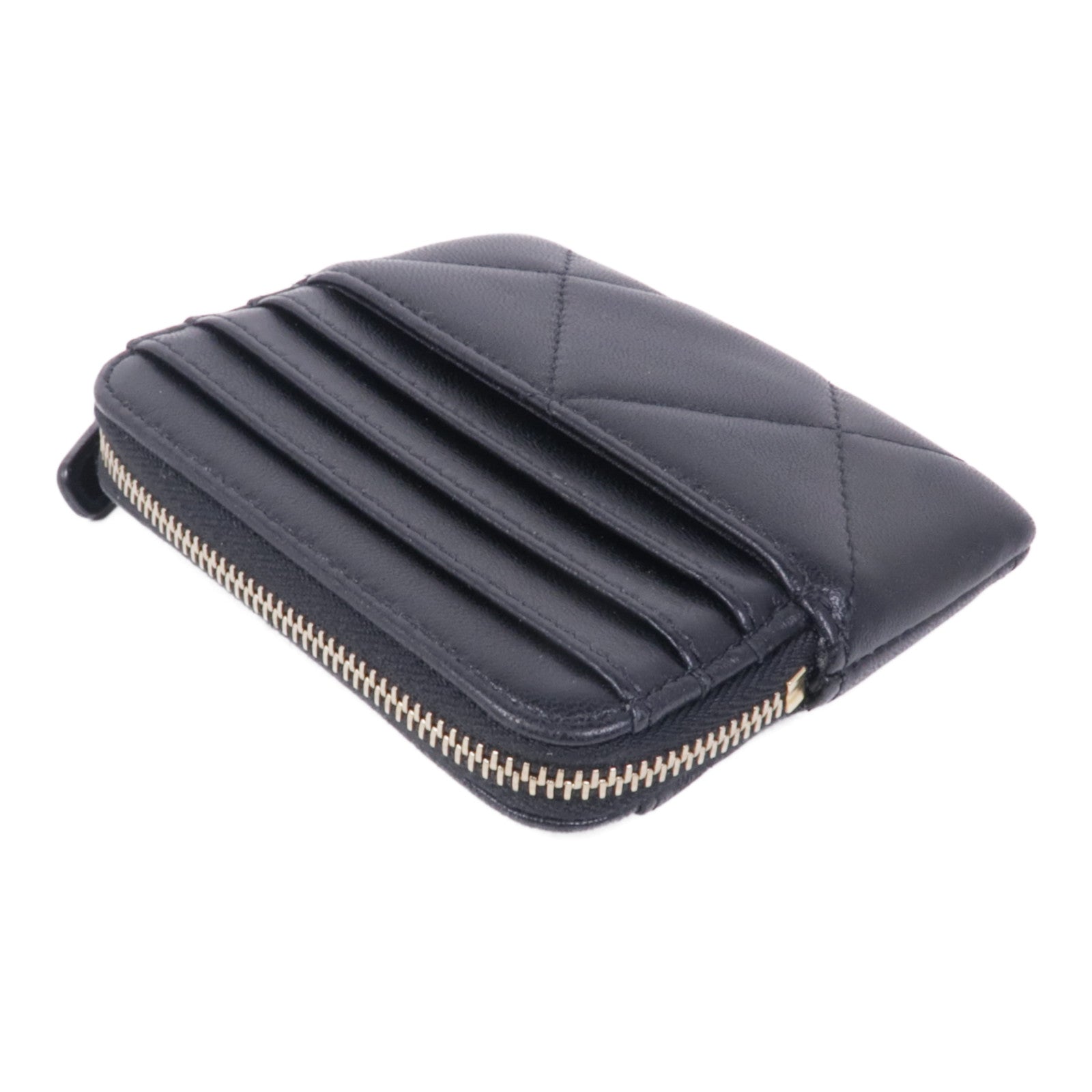 CHANEL 羊皮皮革Small Wallet金扣錢包
